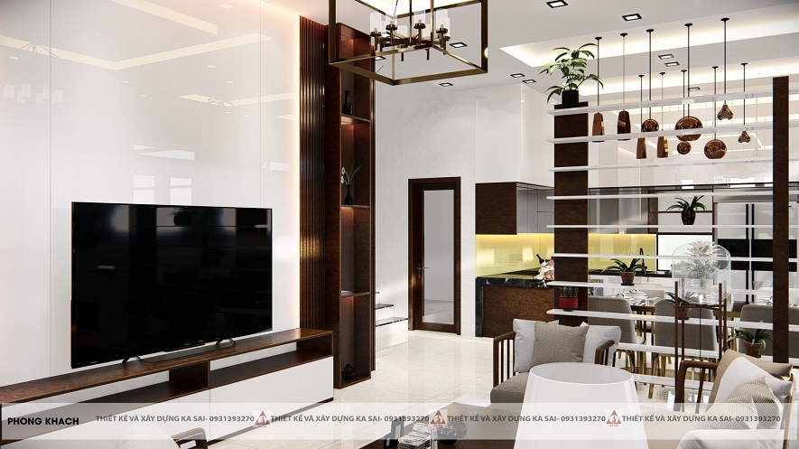 Thiết kế phòng khách liền phòng ăn giúp tối ưu diện tích ngôi nhà