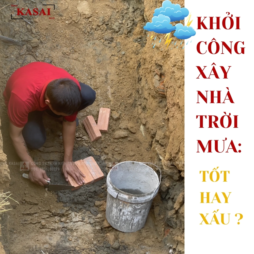 Khởi công xây nhà trời mưa.