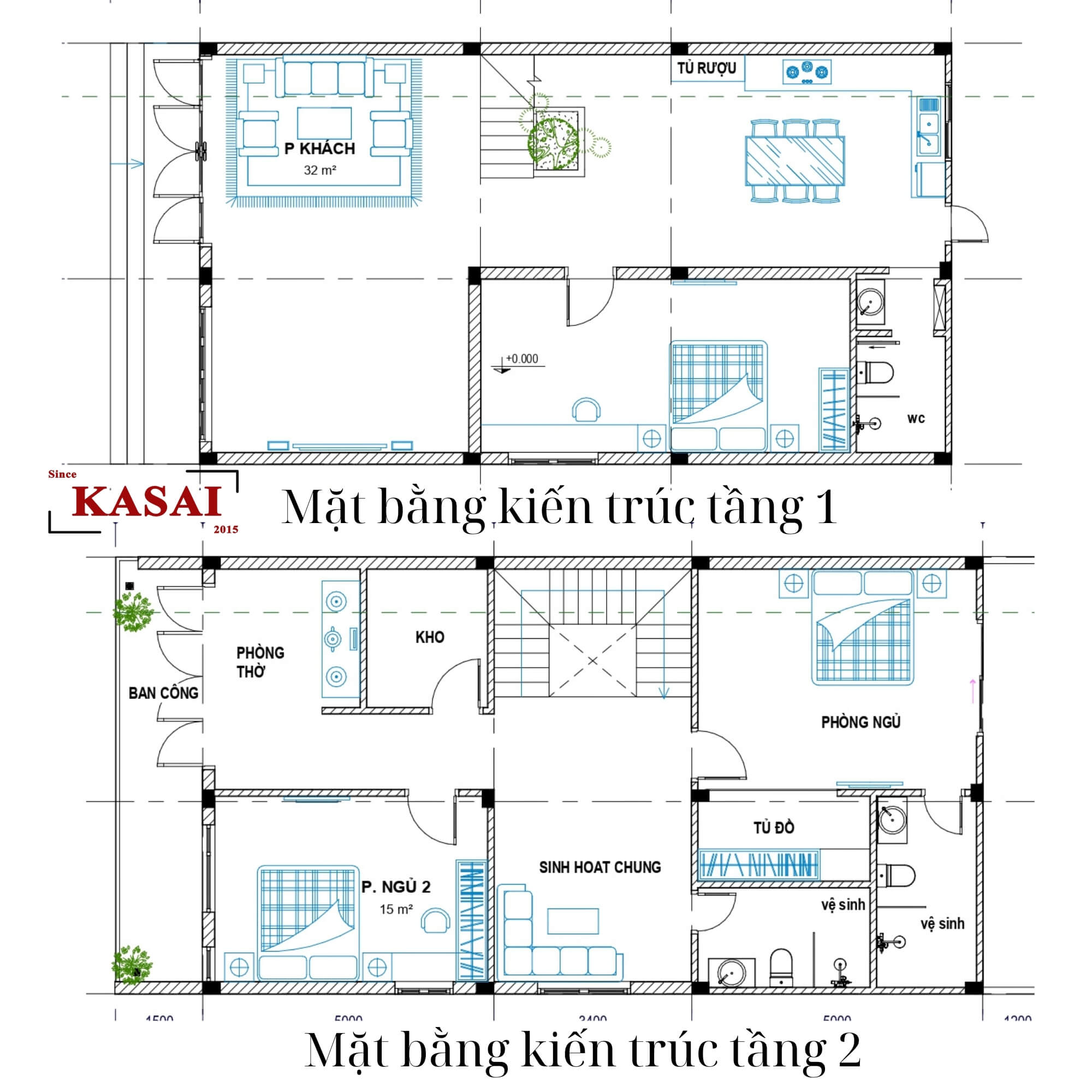 Bản vẽ mặt bằng nhà 7x15m tân cổ điển