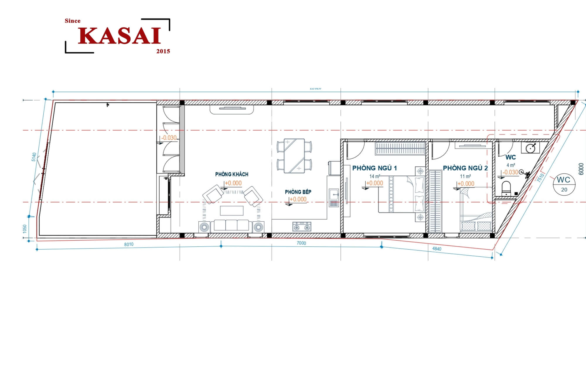 Bản vẽ mặt bằng nhà cấp 4 6x12