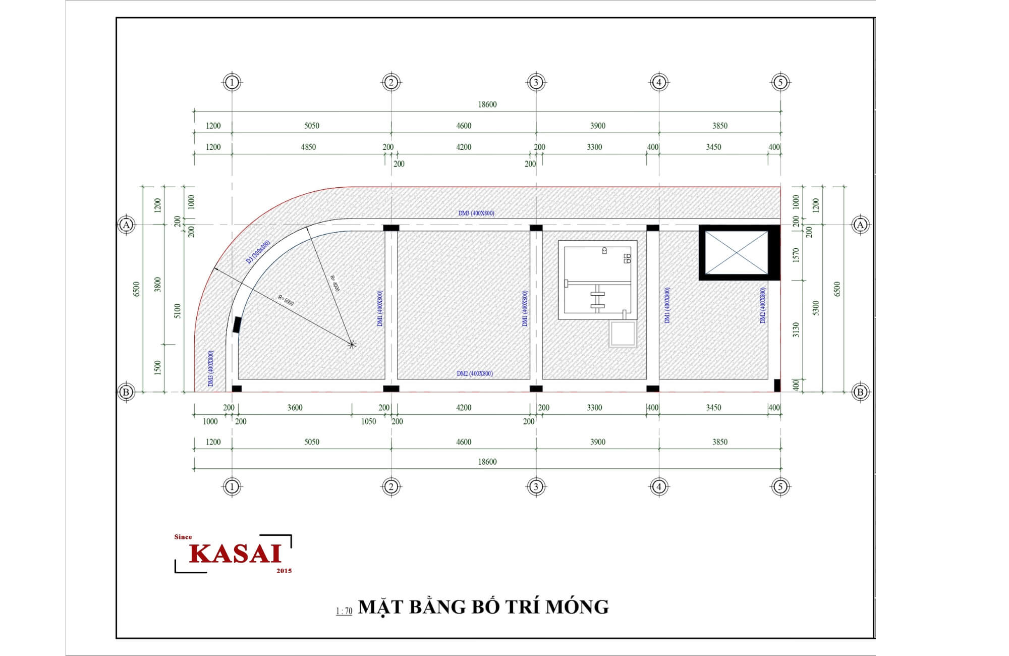 Bản vẽ móng bè