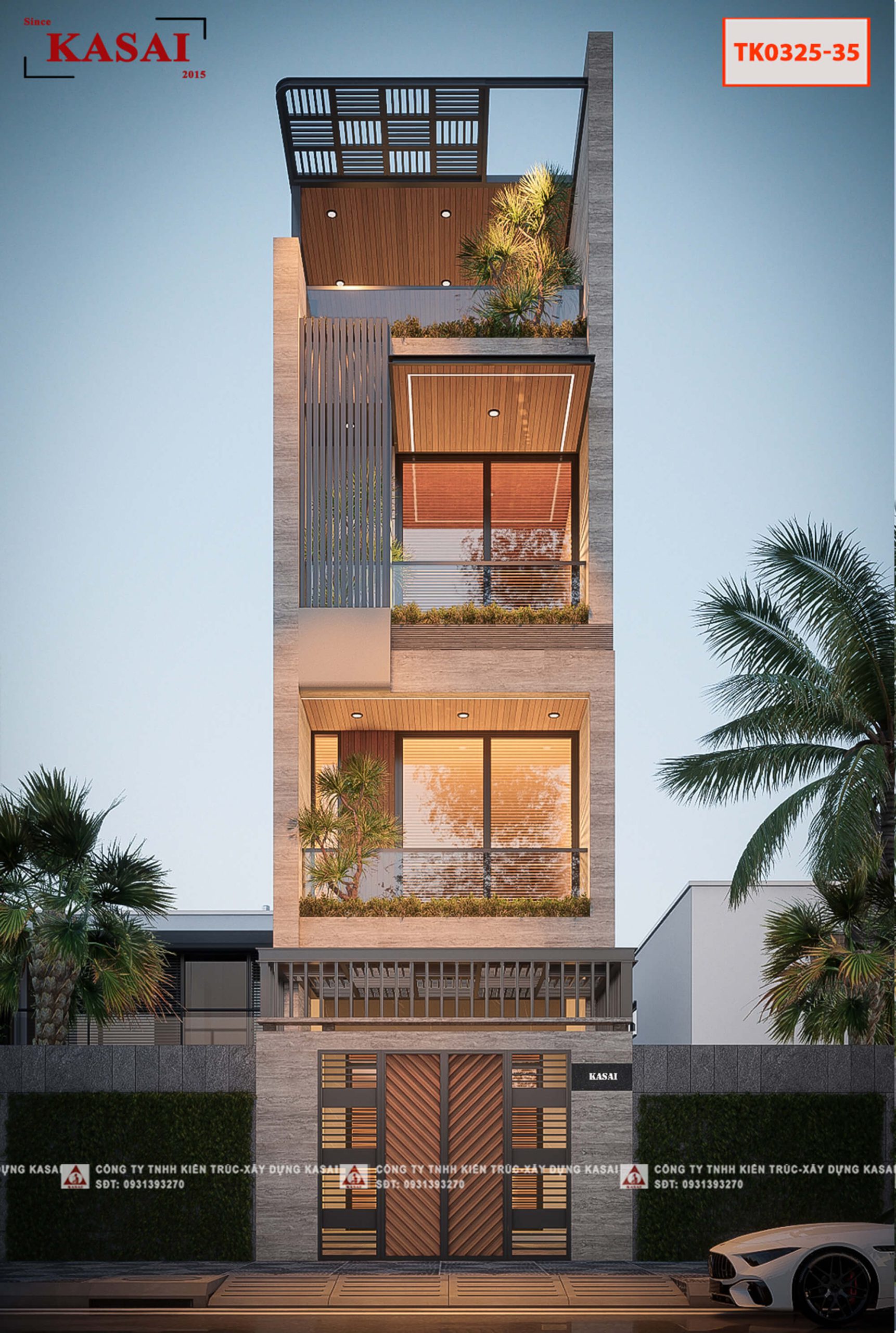 Mẫu nhà 3 tầng 1 tum hiện đại 5x21m đẹp mê ly vừa sáng vừa xanh