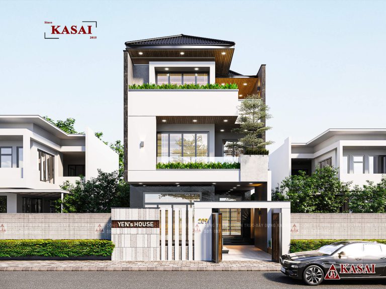 Mẫu nhà 3 tầng mái Nhật siêu thu hút
