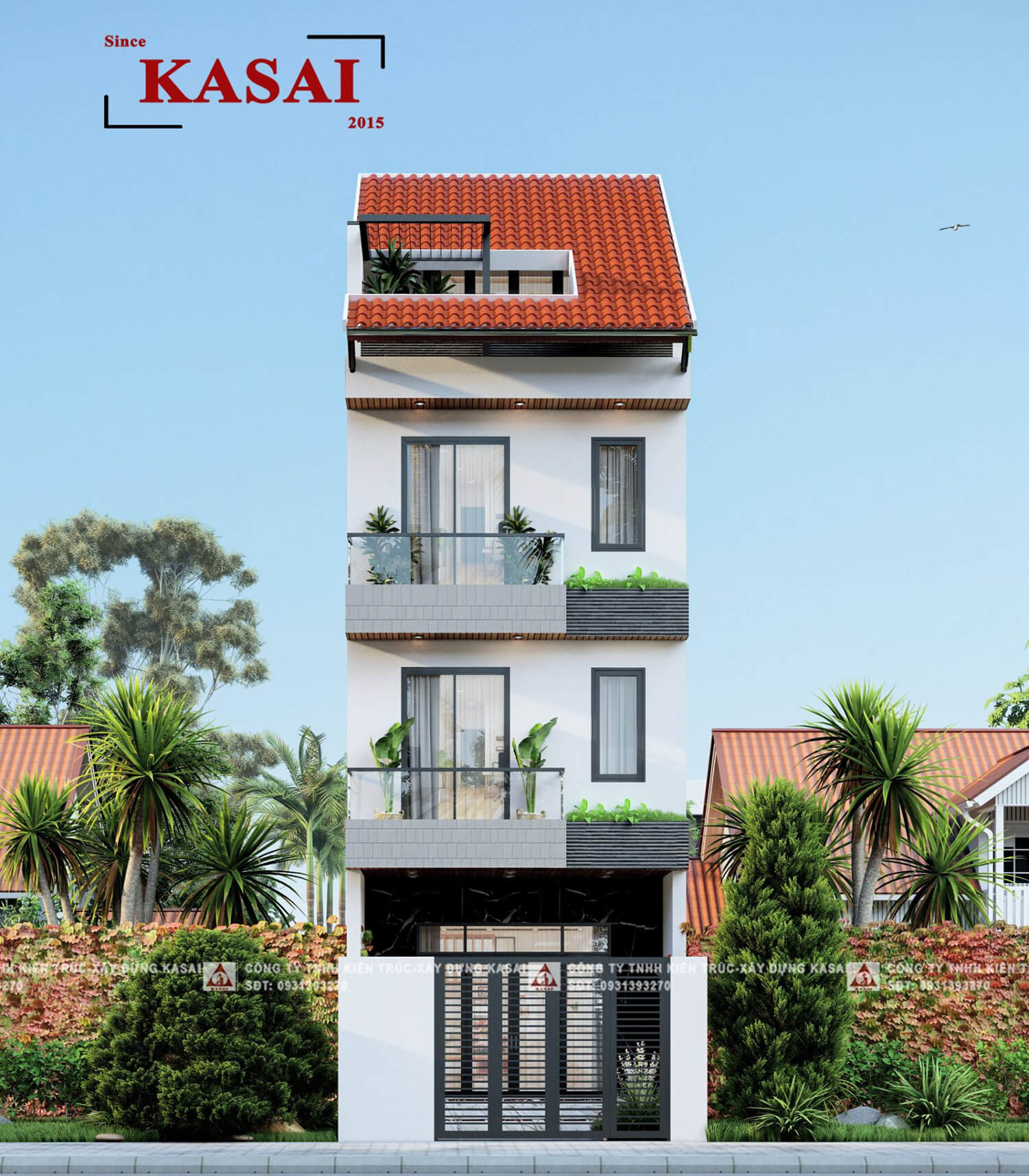 Nhà phố 4 tầng 5×20 có thang máy đẹp, hiện đại bất ngờ