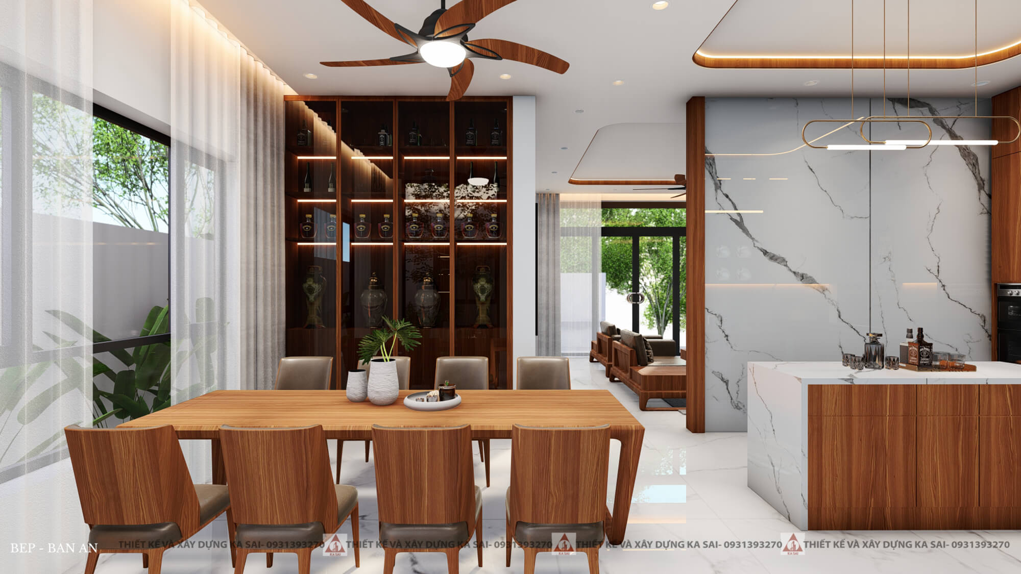 Phòng bếp mẫu nhà cấp 4 ngang 8m