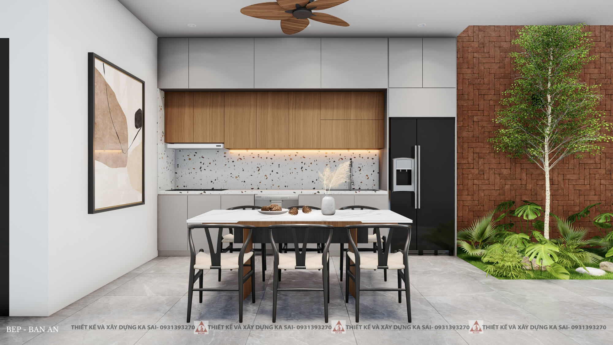 Phòng bếp mẫu nhà cấp 4 7x12