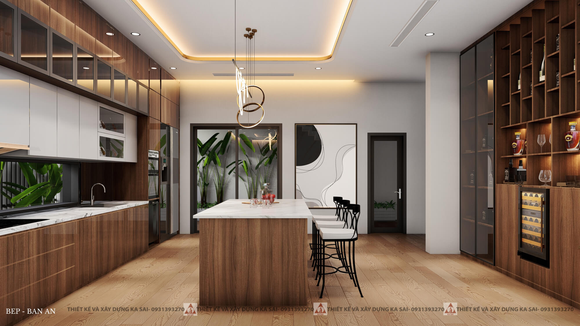 Phòng bếp nhà 3 tầng 2 mặt tiền
