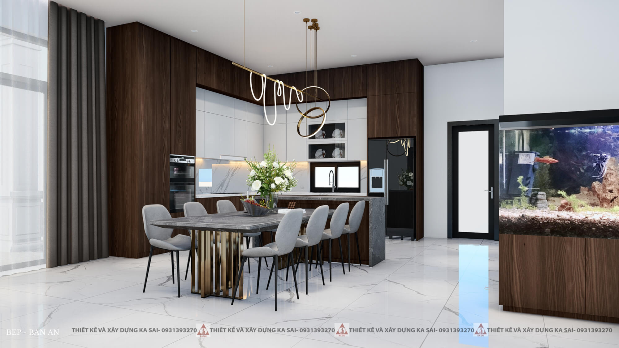 Phòng bếp nhà cấp 4 mái thái đẹp