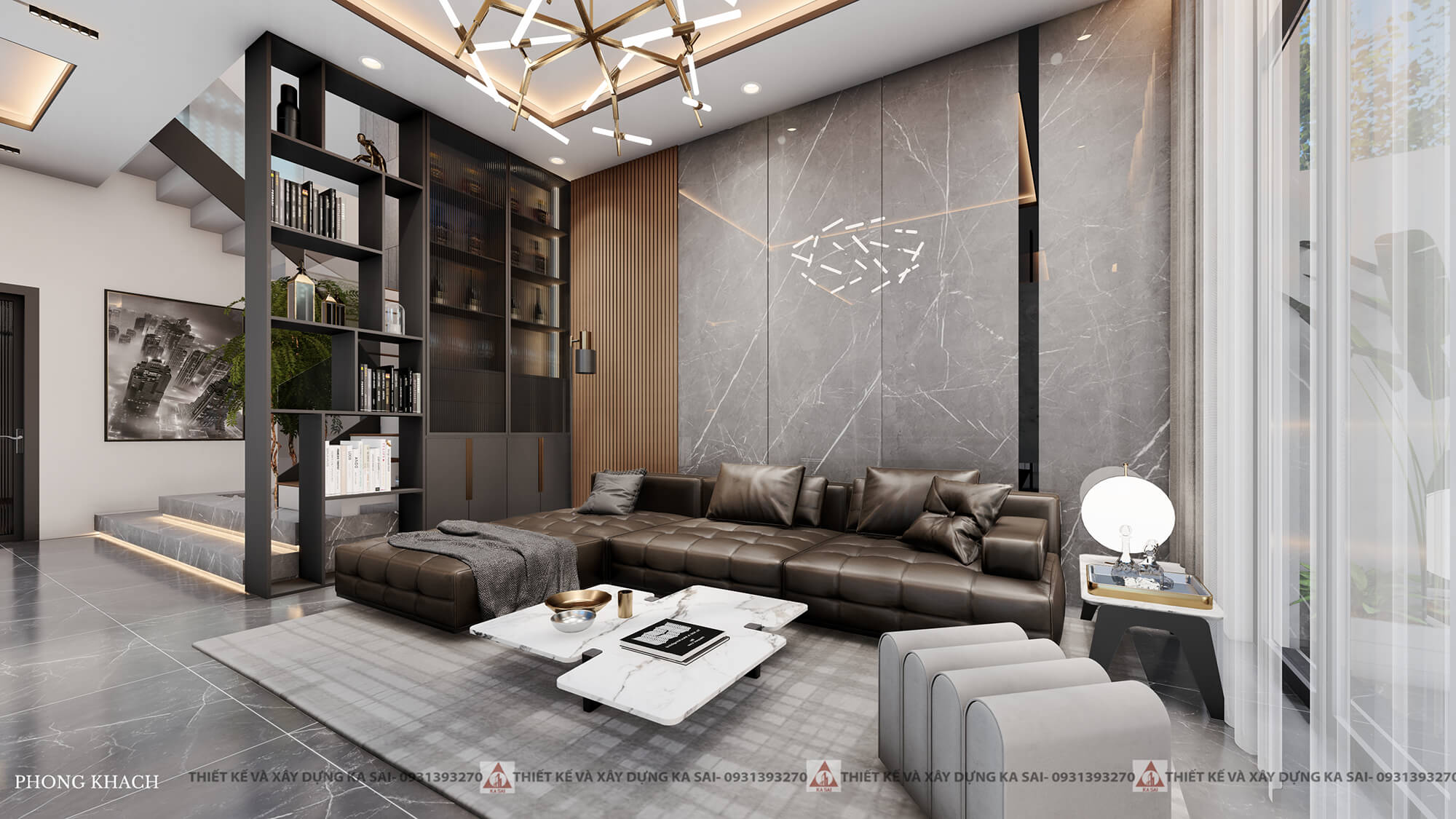 Phòng khách biệt thự 2 mặt tiền