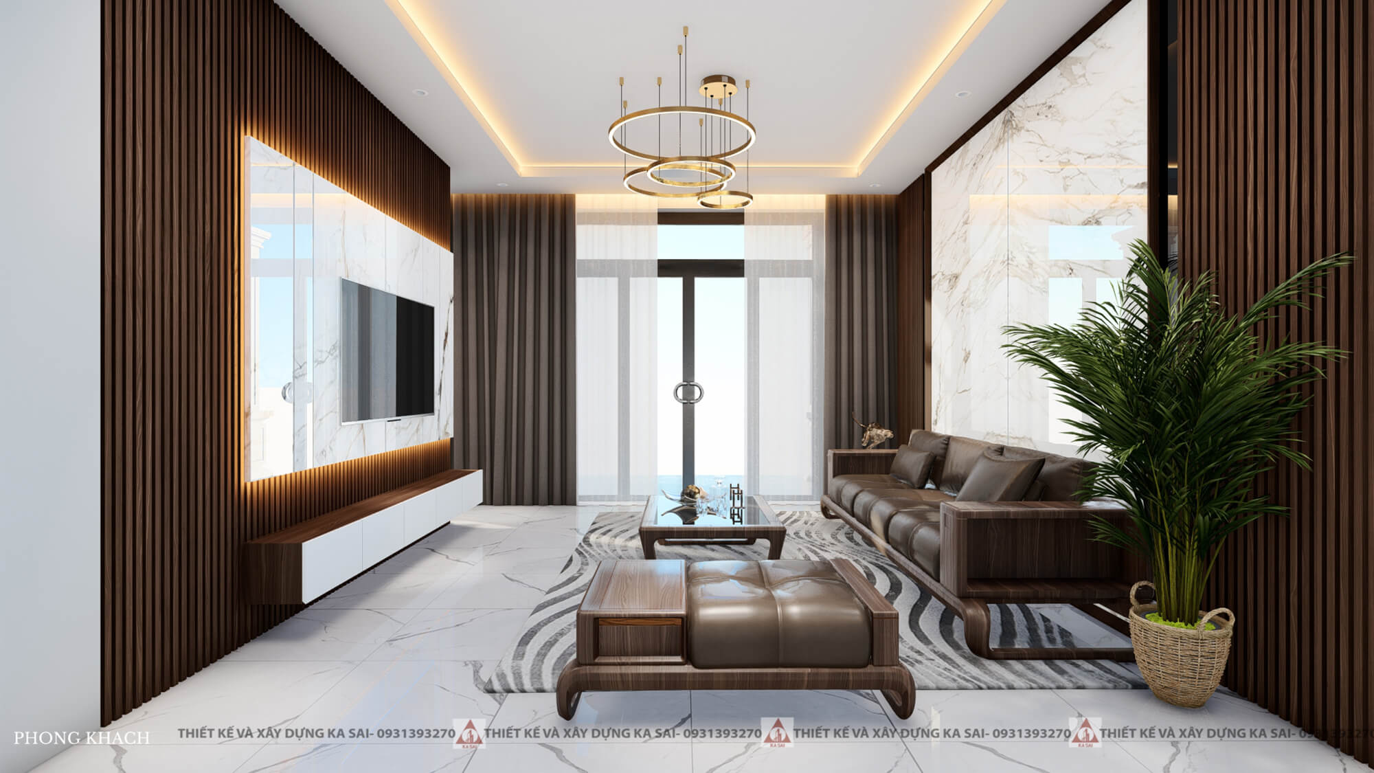 Phòng khách nhà cấp 4 mái thái đẹp