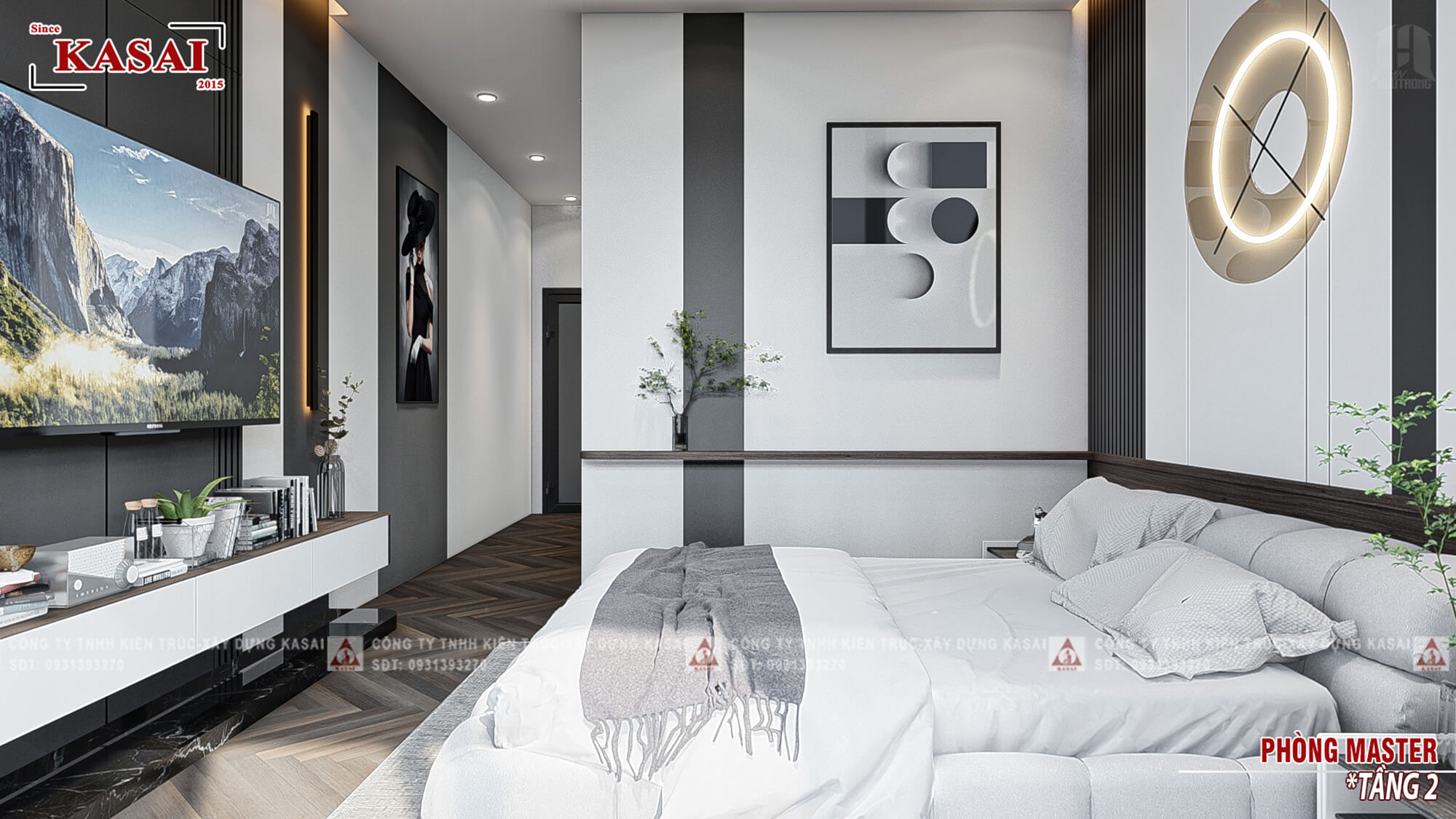 Phòng master nhà 3 tầng 1 tum