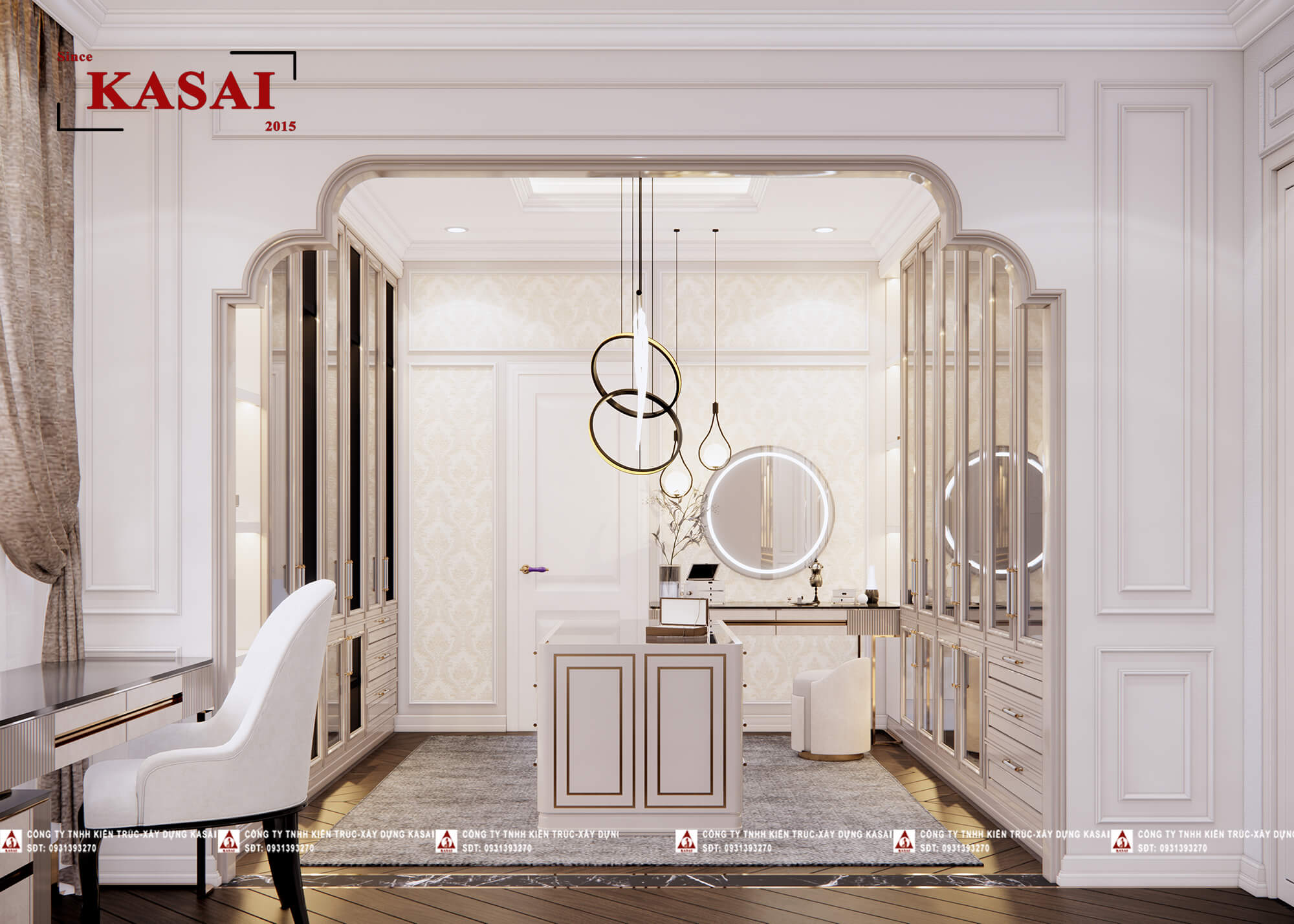 Phòng ngủ biệt thự 3 tầng 5 phòng ngủ
