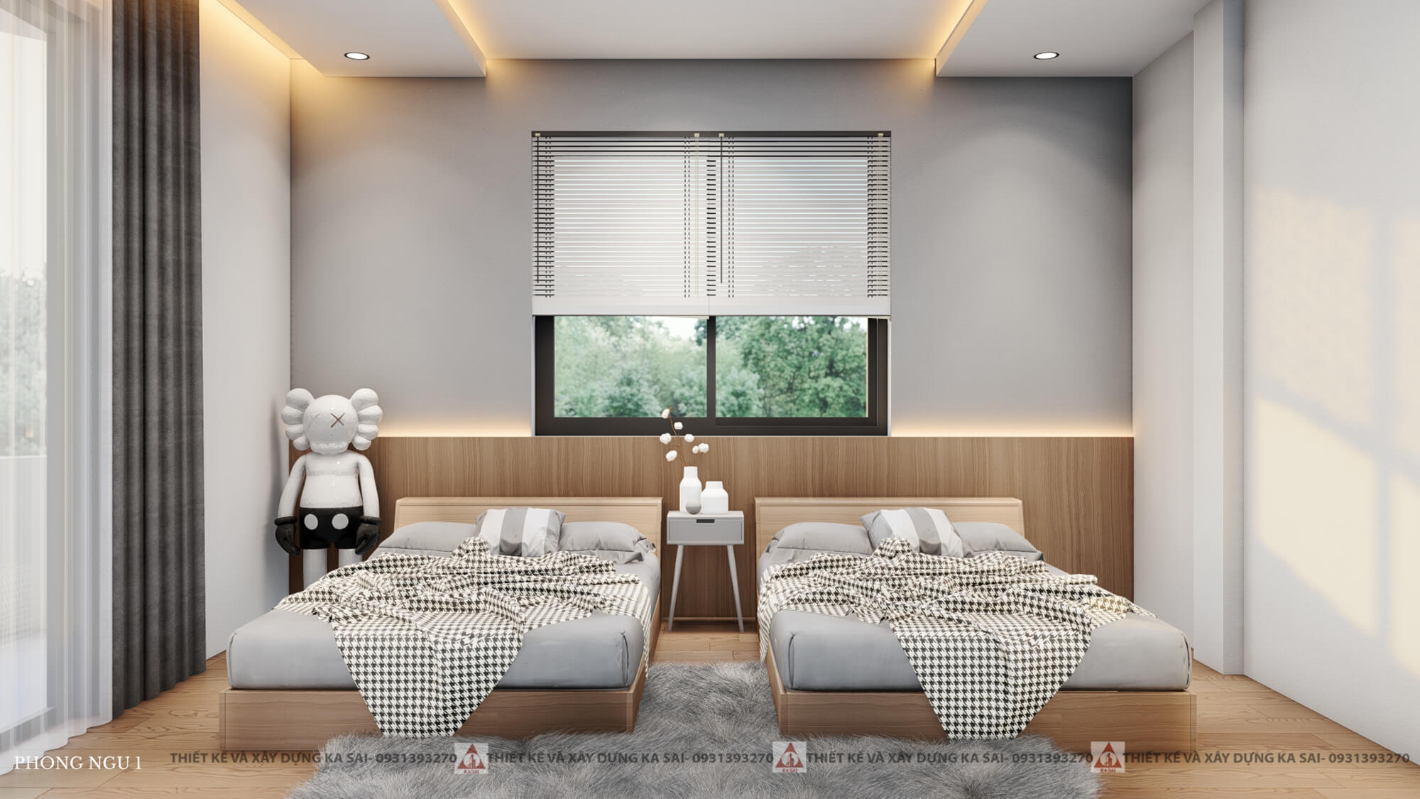 Phòng ngủ 1 nhà 3 tầng 2 mặt tiền