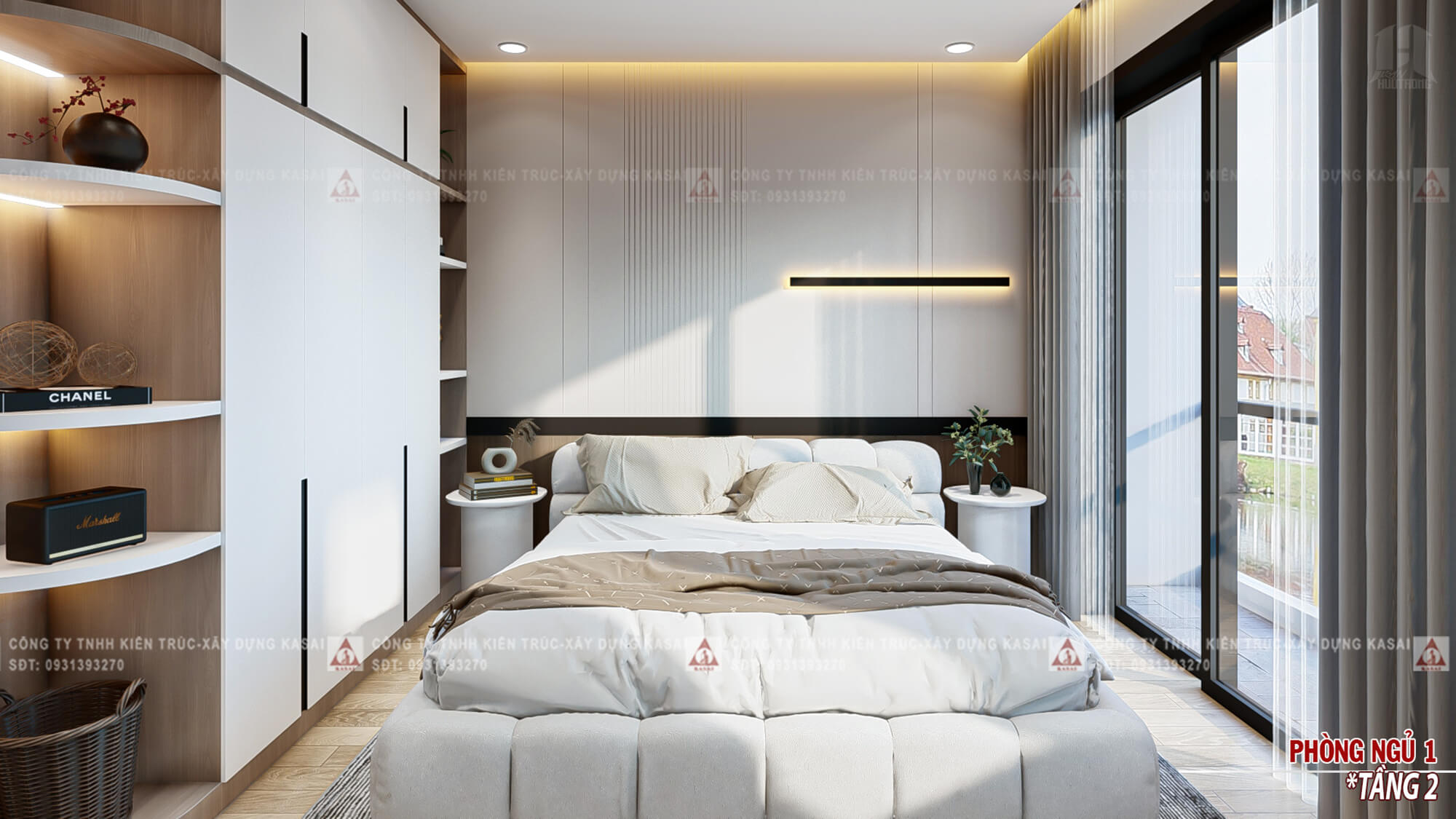 Phòng ngủ 1 nhà phố 4 tầng 5x20 có thang máy