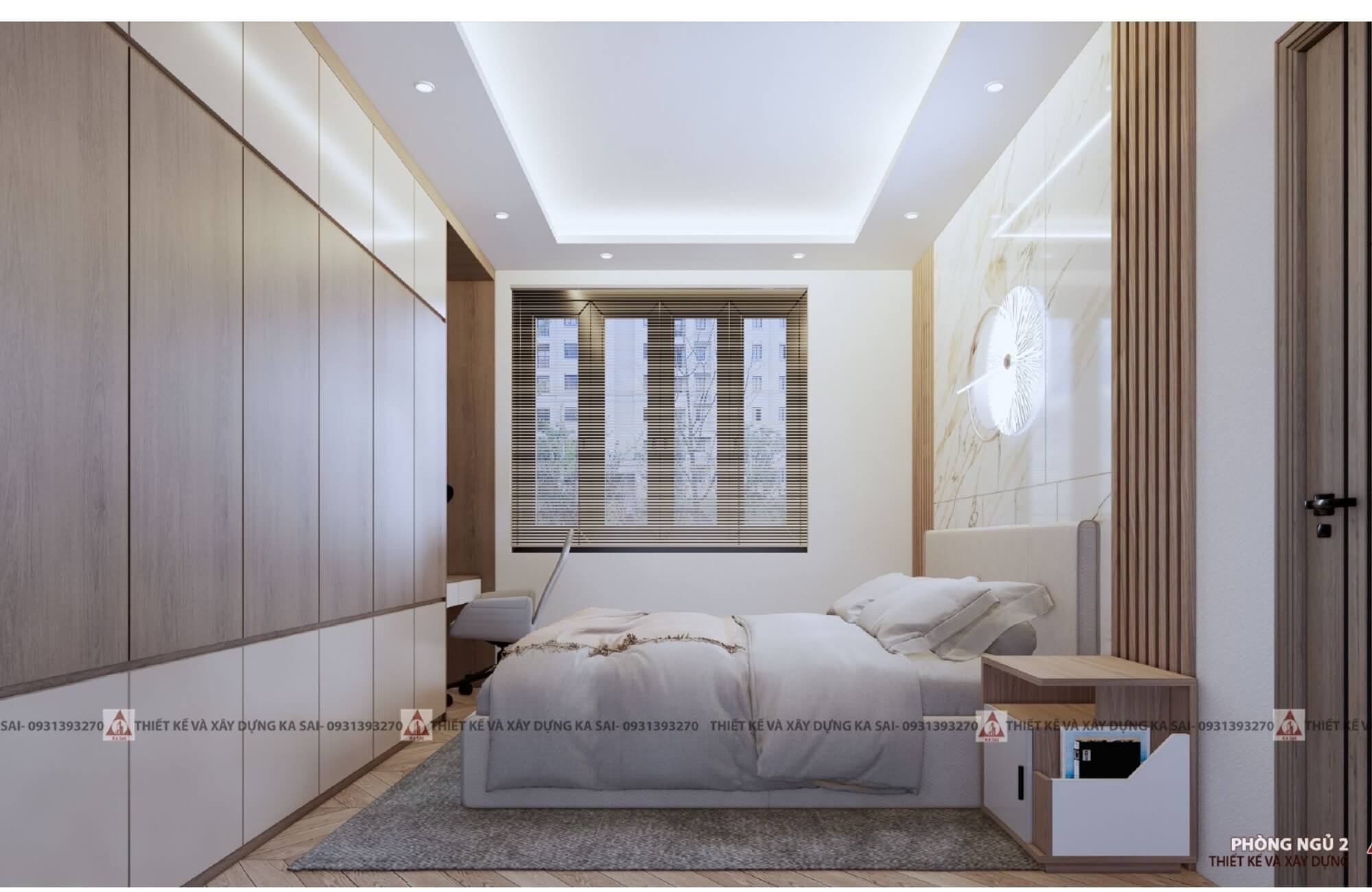 Phòng ngủ 2 nhà 3 tầng mái Nhật