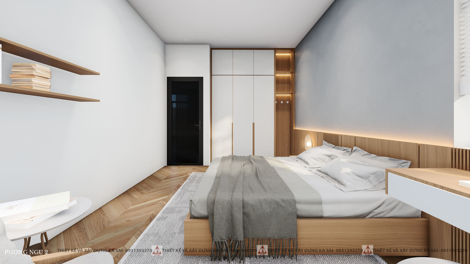 Phòng ngủ mẫu nhà cấp 4 7x12