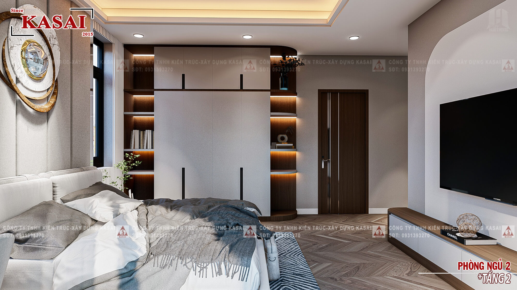 Phòng ngủ 2 nhà 3 tầng N's House
