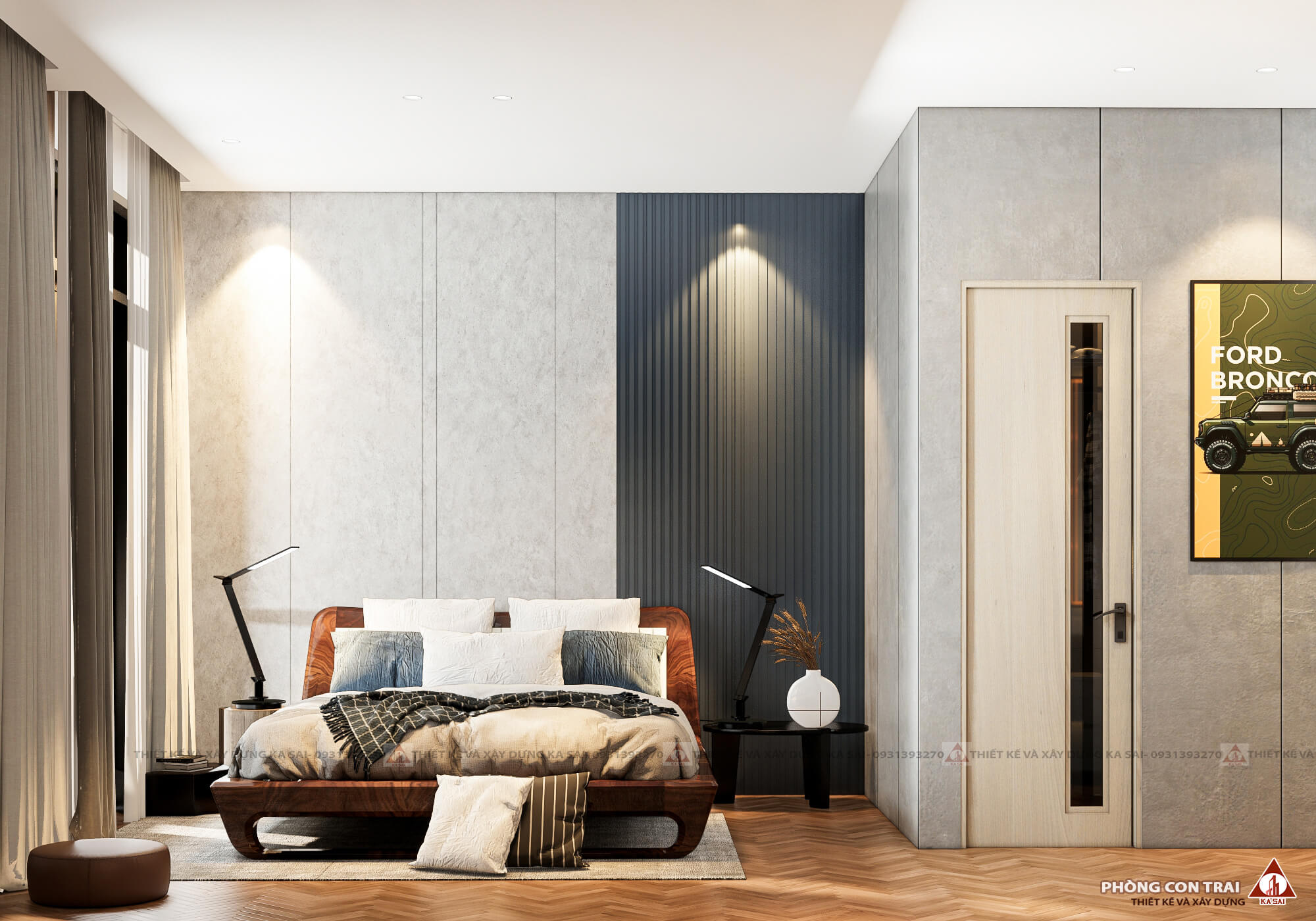 Phòng ngủ 1 nhà 5 tầng 5x20m có thang máy
