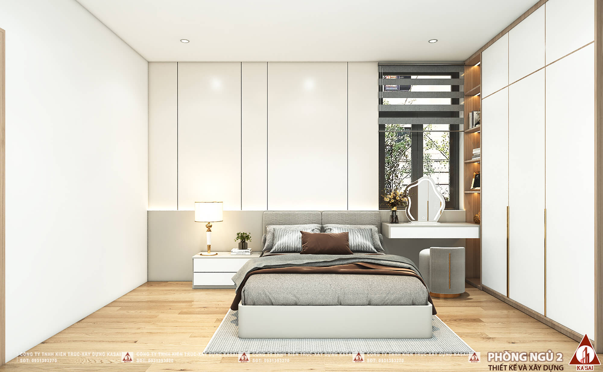 Phòng ngủ 2 mẫu nhà cấp 4 mặt tiền 10m