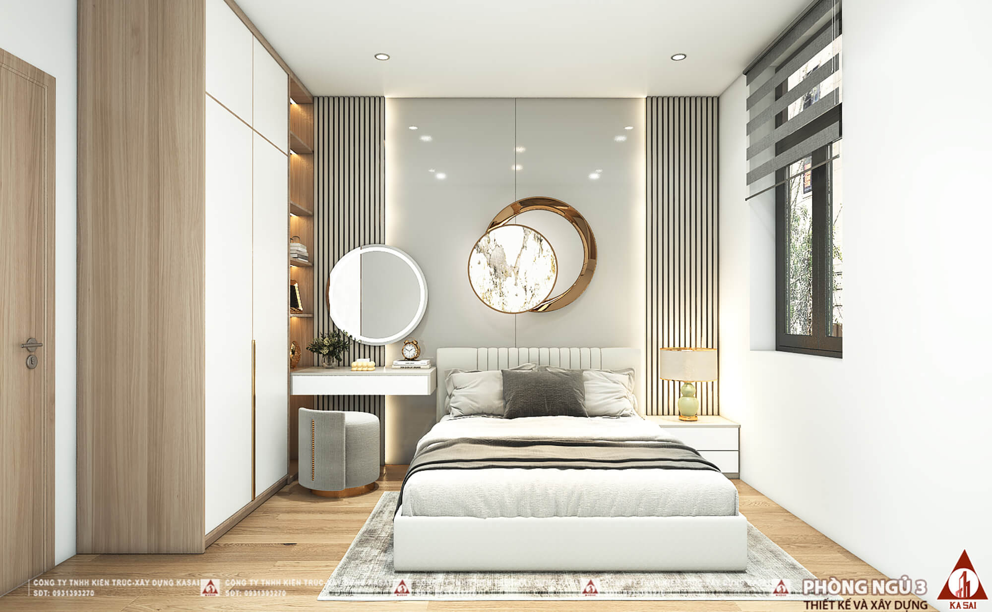 Phòng ngủ 3 mẫu nhà cấp 4 mặt tiền 10m