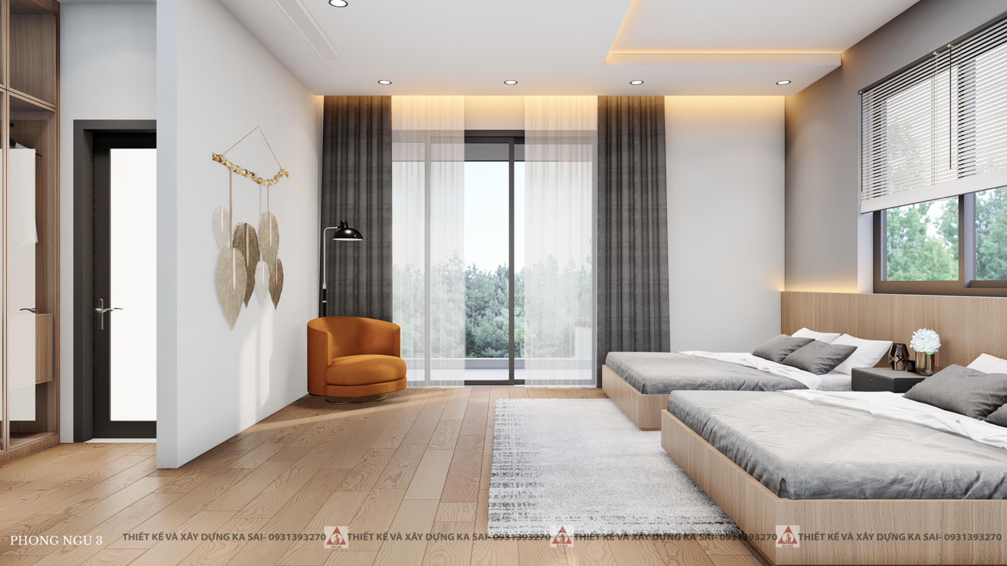 Phòng ngủ 3 nhà 3 tầng 2 mặt tiền