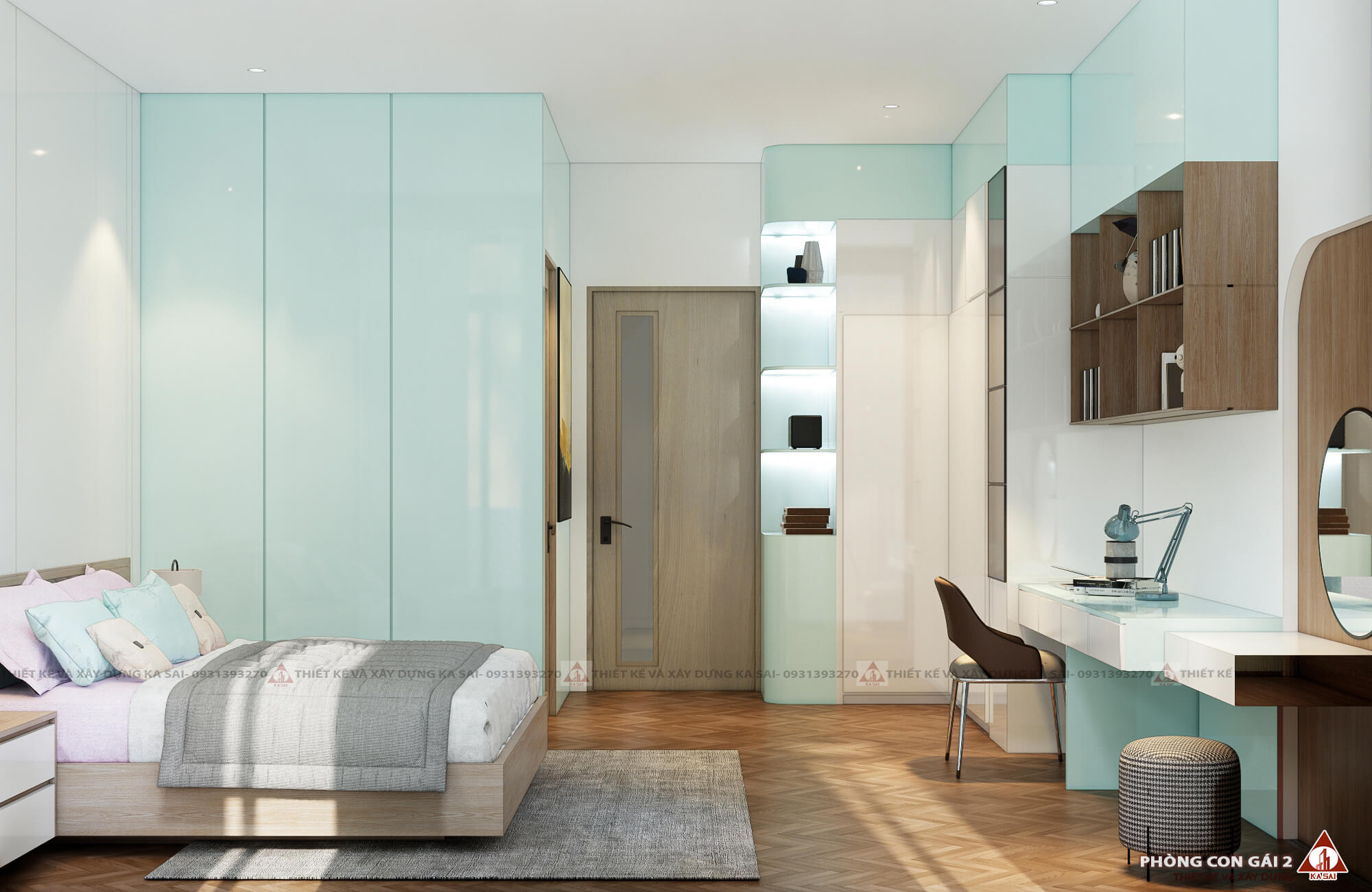 Phòng ngủ 4 nhà 5 tầng 5x20m có thang máy