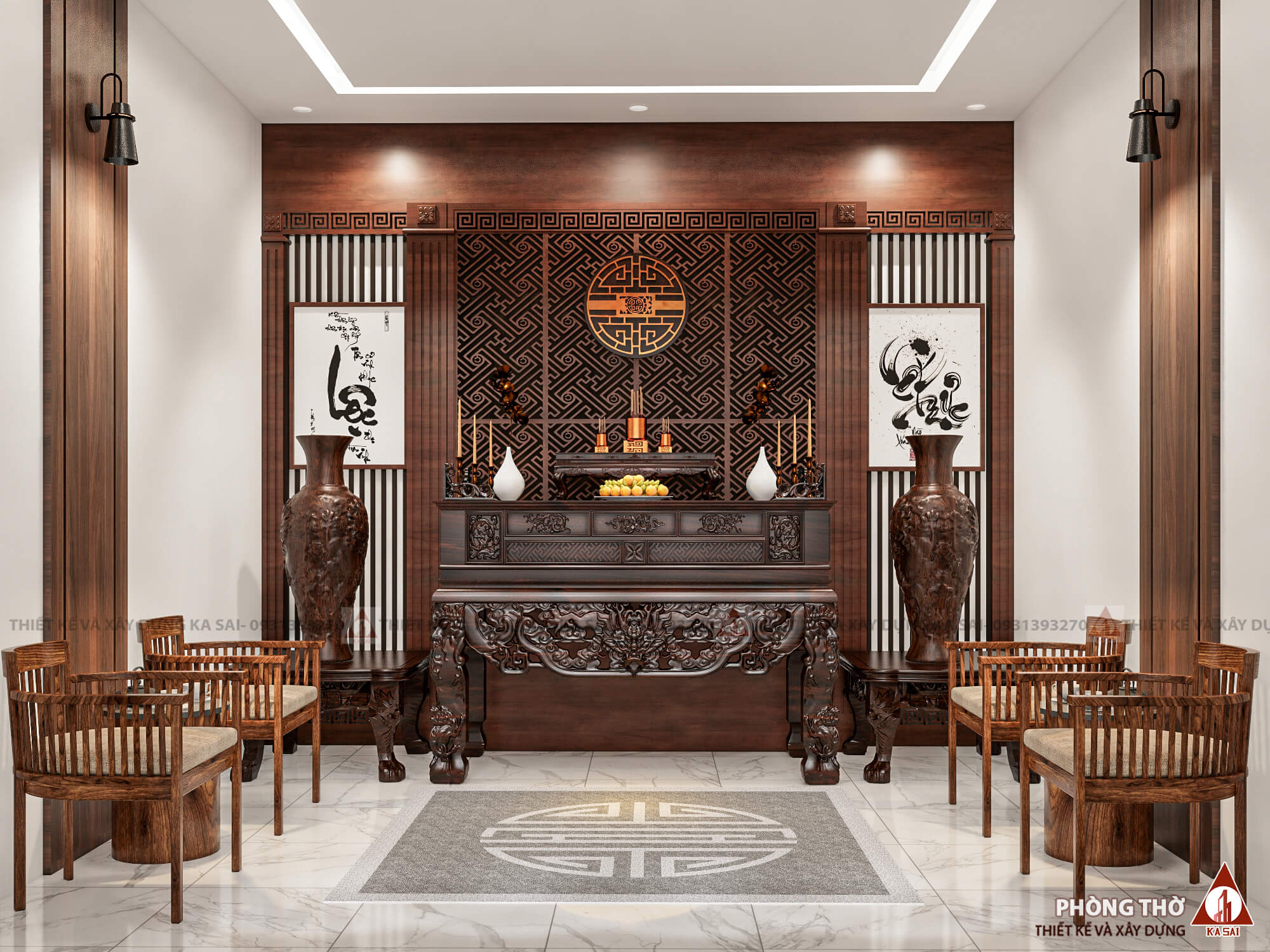Phòng thờ nhà cấp 4 mái Nhật