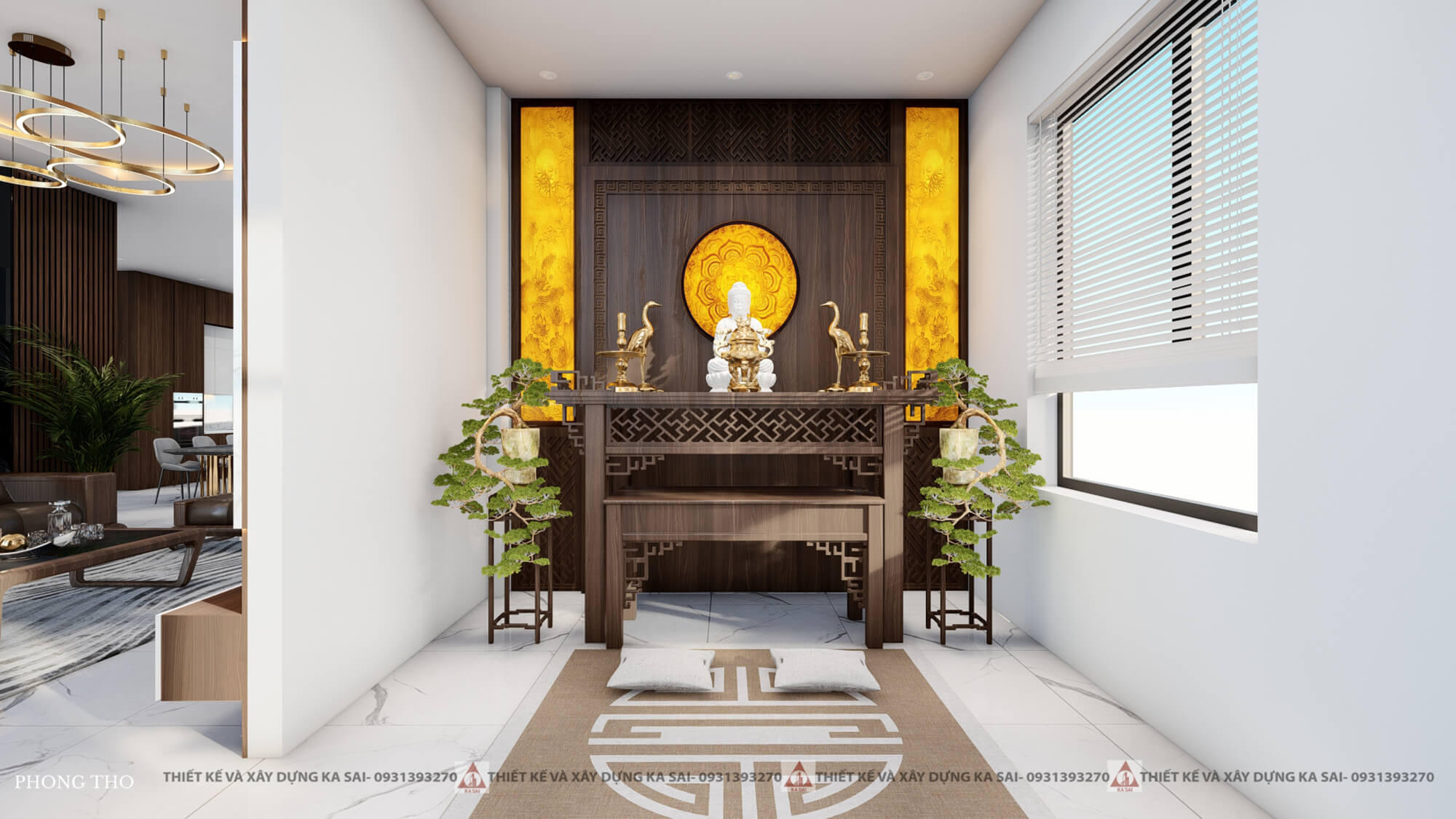 Phòng thờ nhà cấp 4 mái thái đẹp