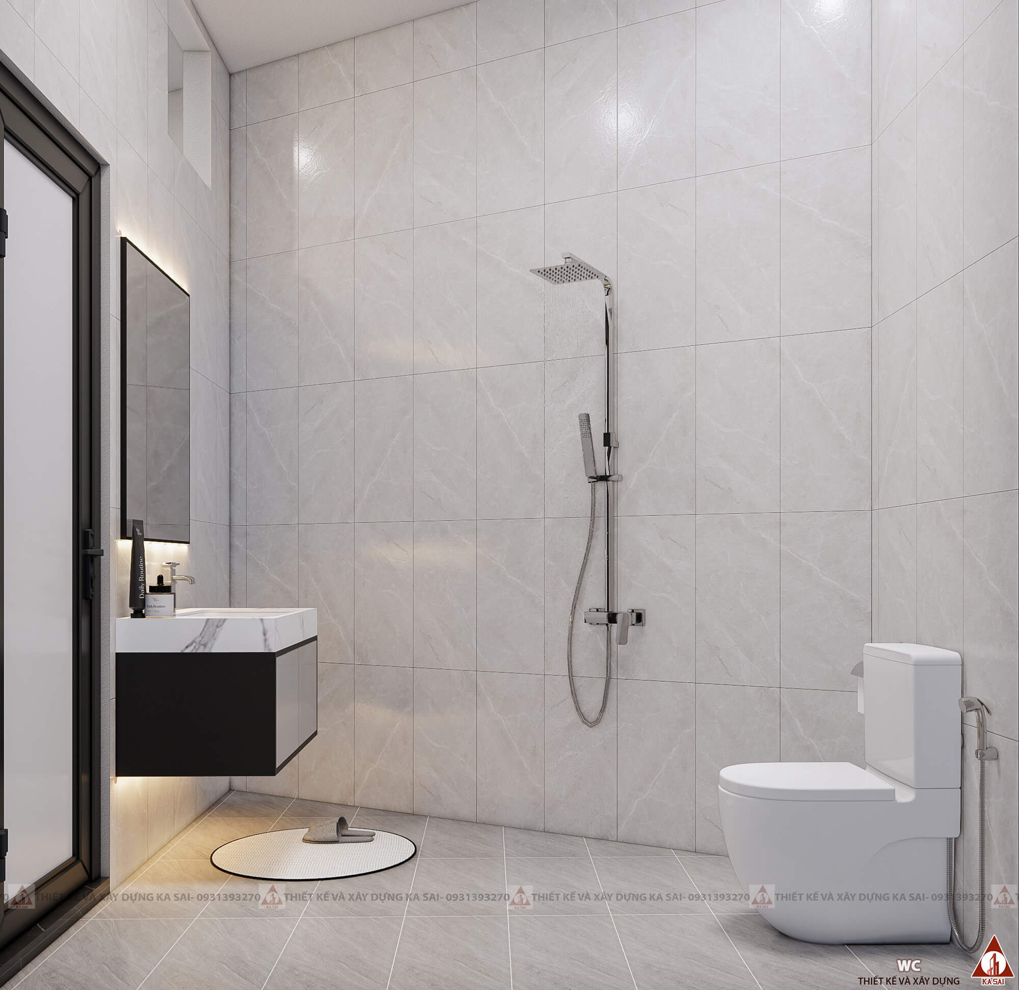 Phòng WC thiết kế nhà cấp 4 6x12