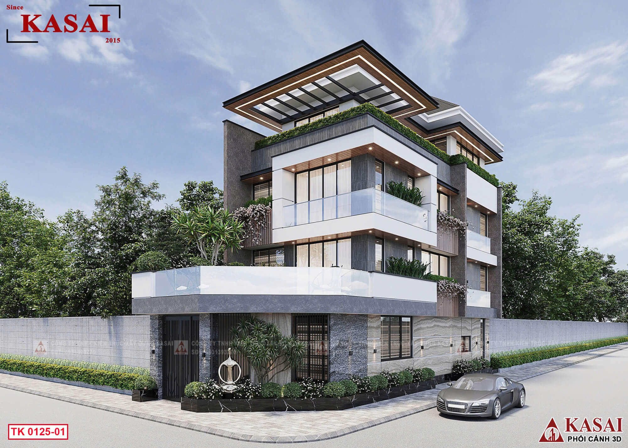 Thiết kế biệt thự 2 mặt tiền Nghệ An