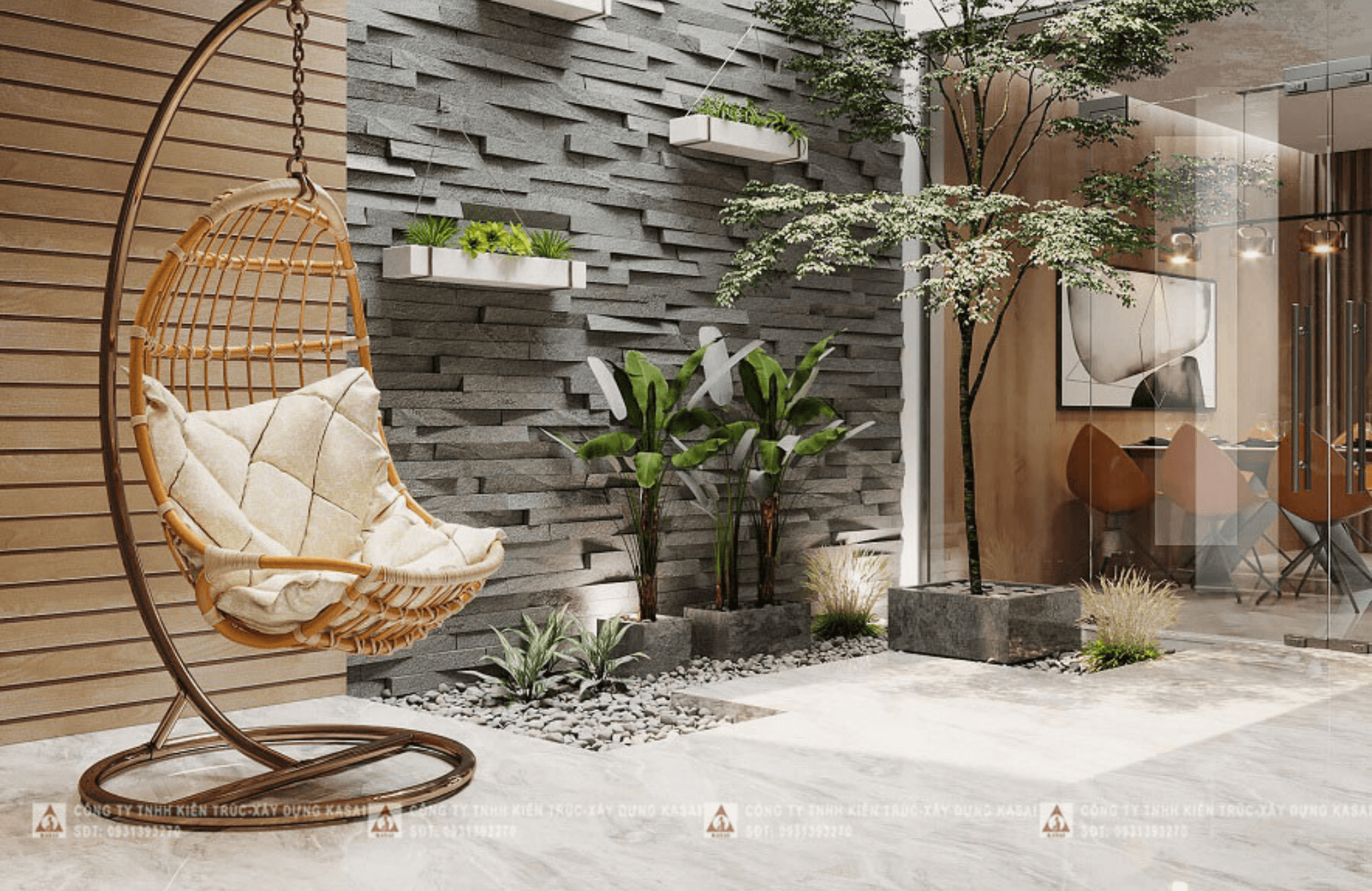 Thiết kế giếng trời cho nhà ống 3