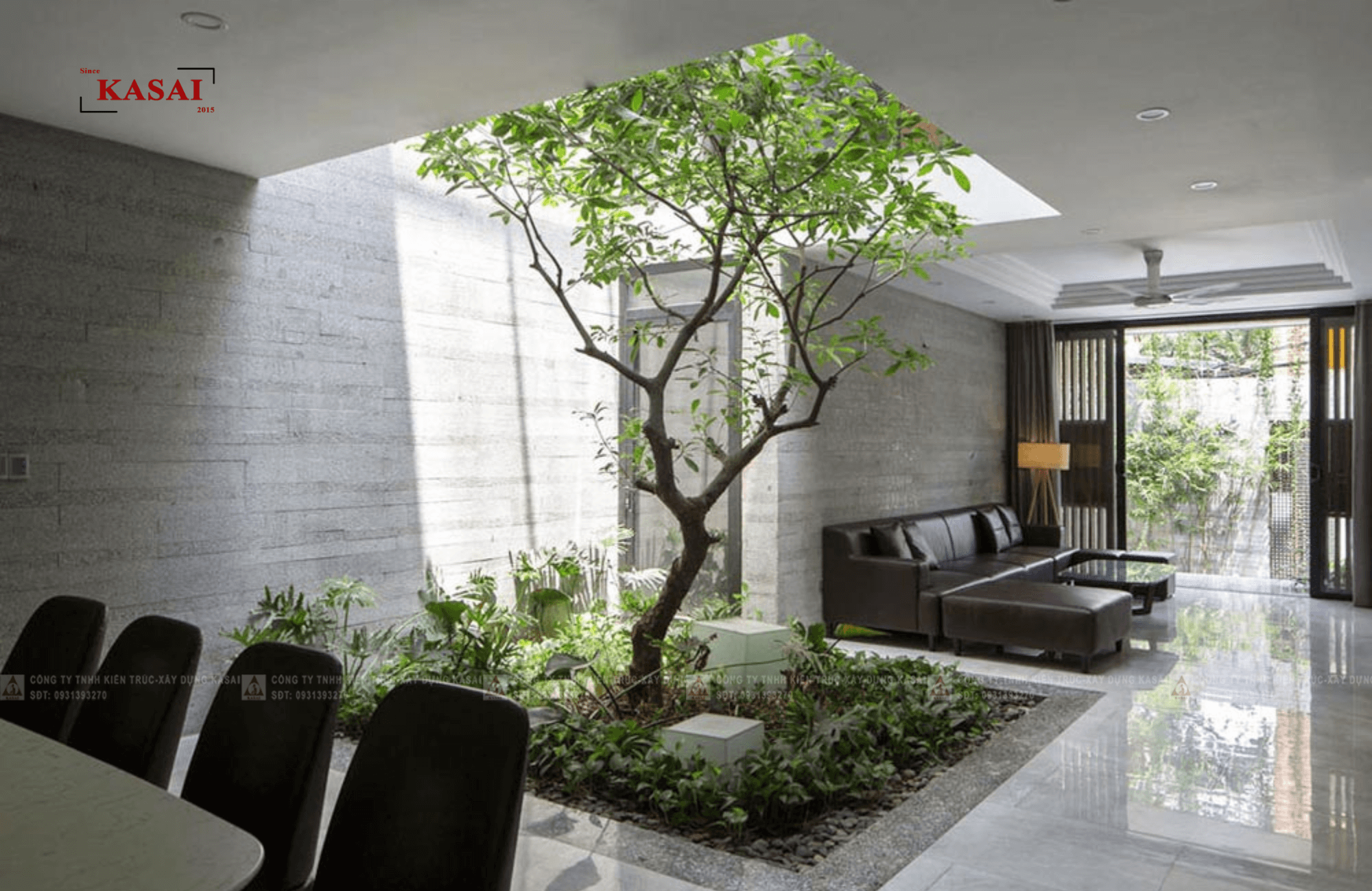 Thiết kế giếng trời cho nhà ống 7