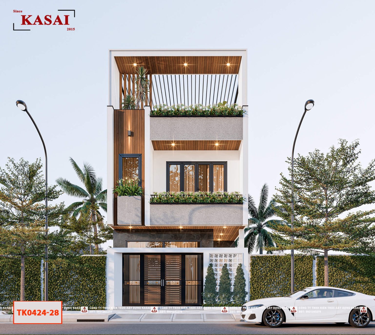 Thiết kế nhà 100m2 3 tầng