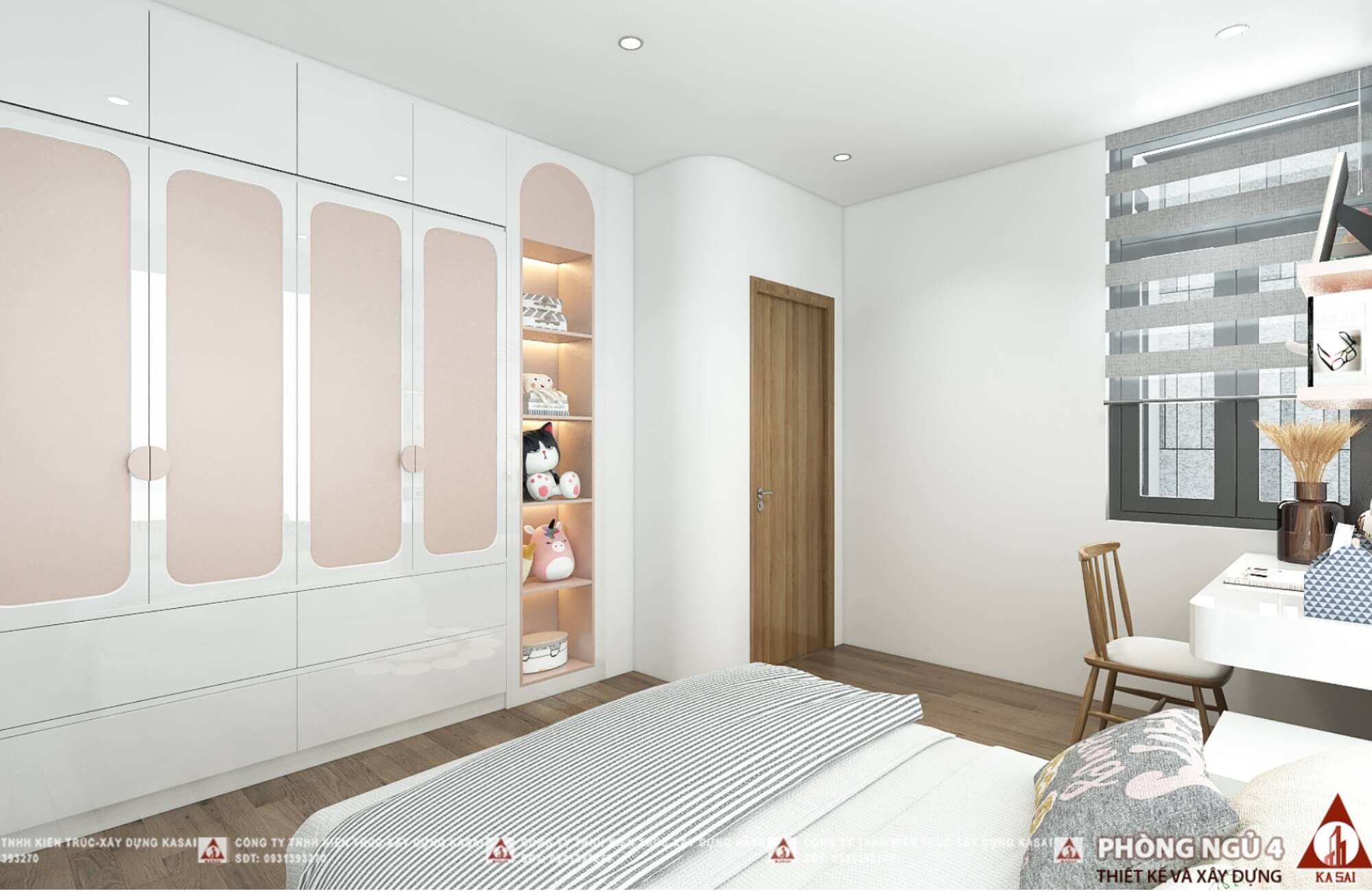 Thiết kế nhà 100m2 3 tầng phòng ngủ 2
