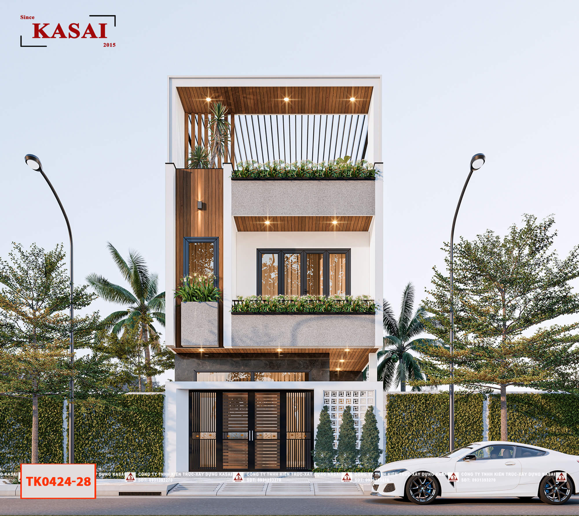 Thiết kế nhà 100m2 3 tầng