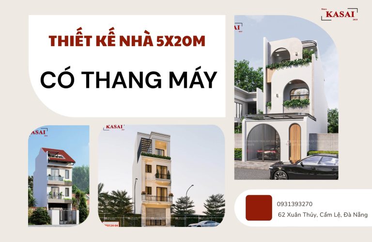 Thiết kế nhà 5x20m có thang máy