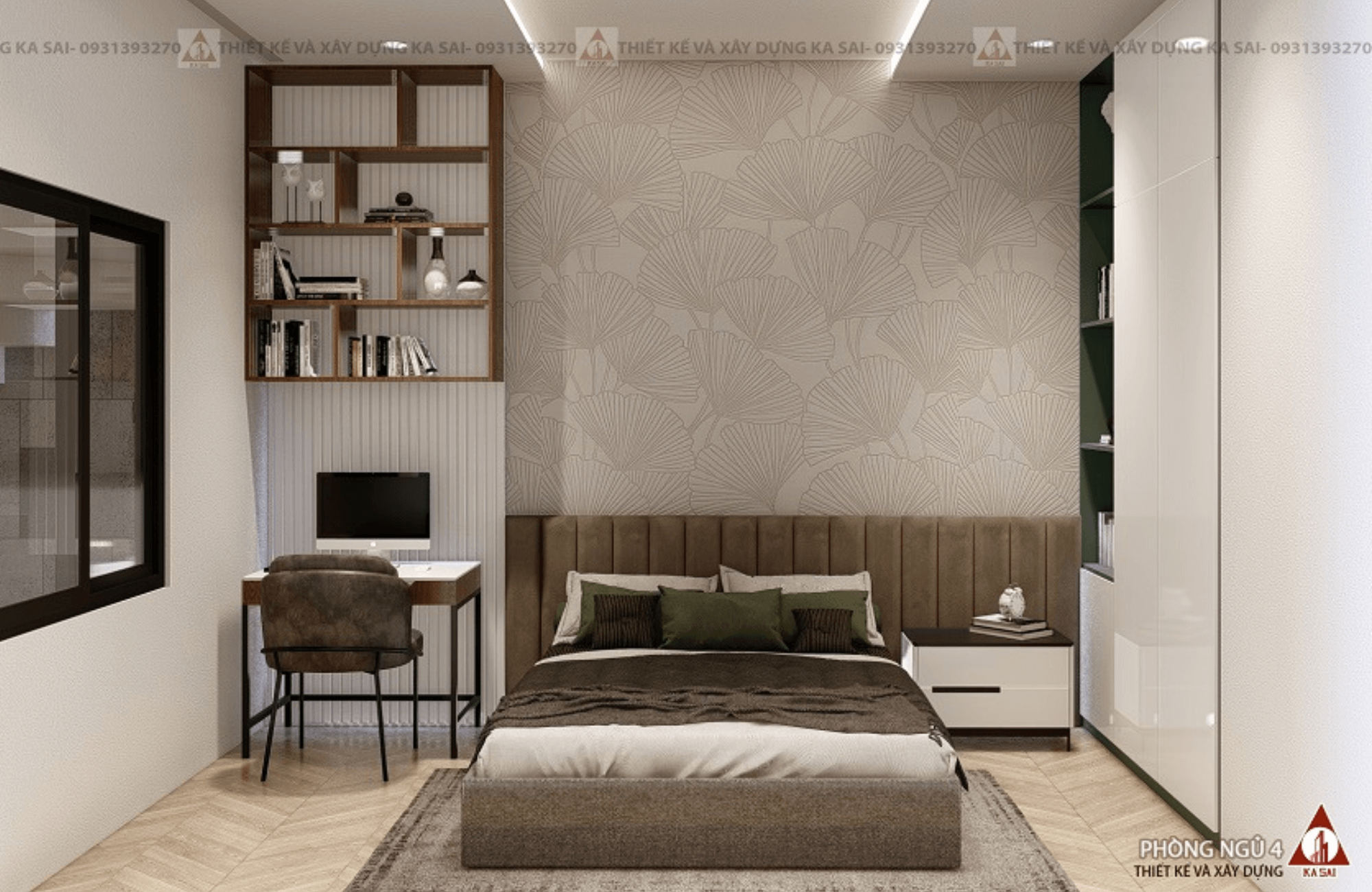 Thiết kế phòng ngủ nhỏ tối giản 4