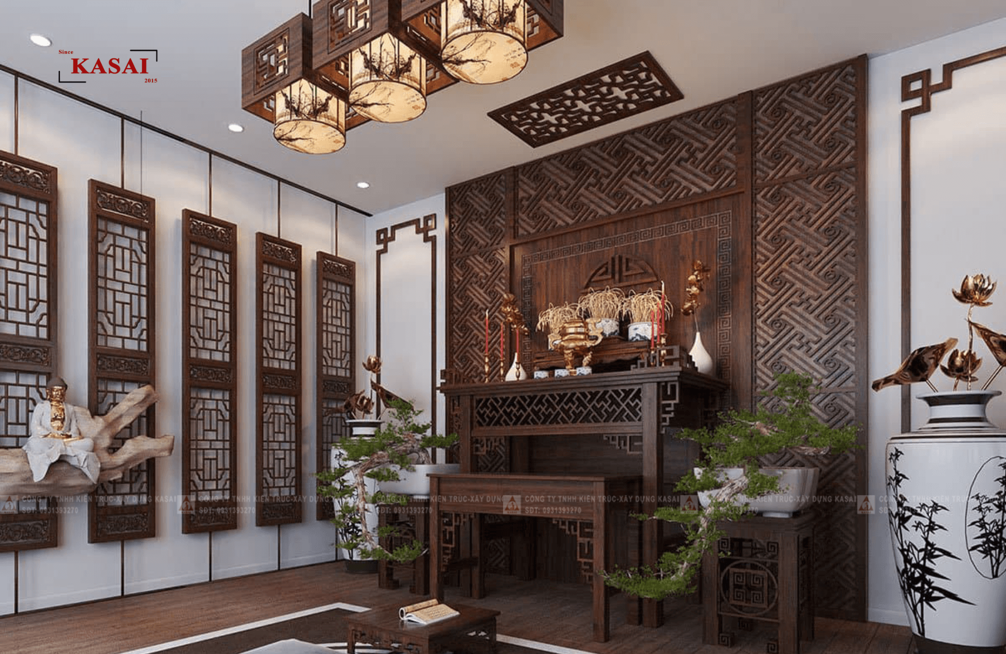 Thiết kế phòng thờ 3