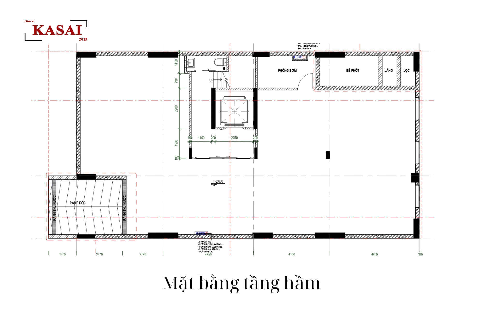 Bản vẽ mặt bằng tầng hầm thiết kế căn hộ Đà Nẵng