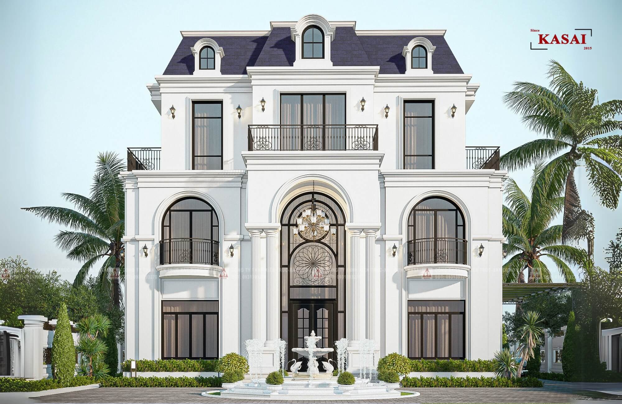 Mẫu Biệt Thự 3 Tầng Tân Cổ Điển Với Thiết Kế Đẹp Lạ, Sang Trọng