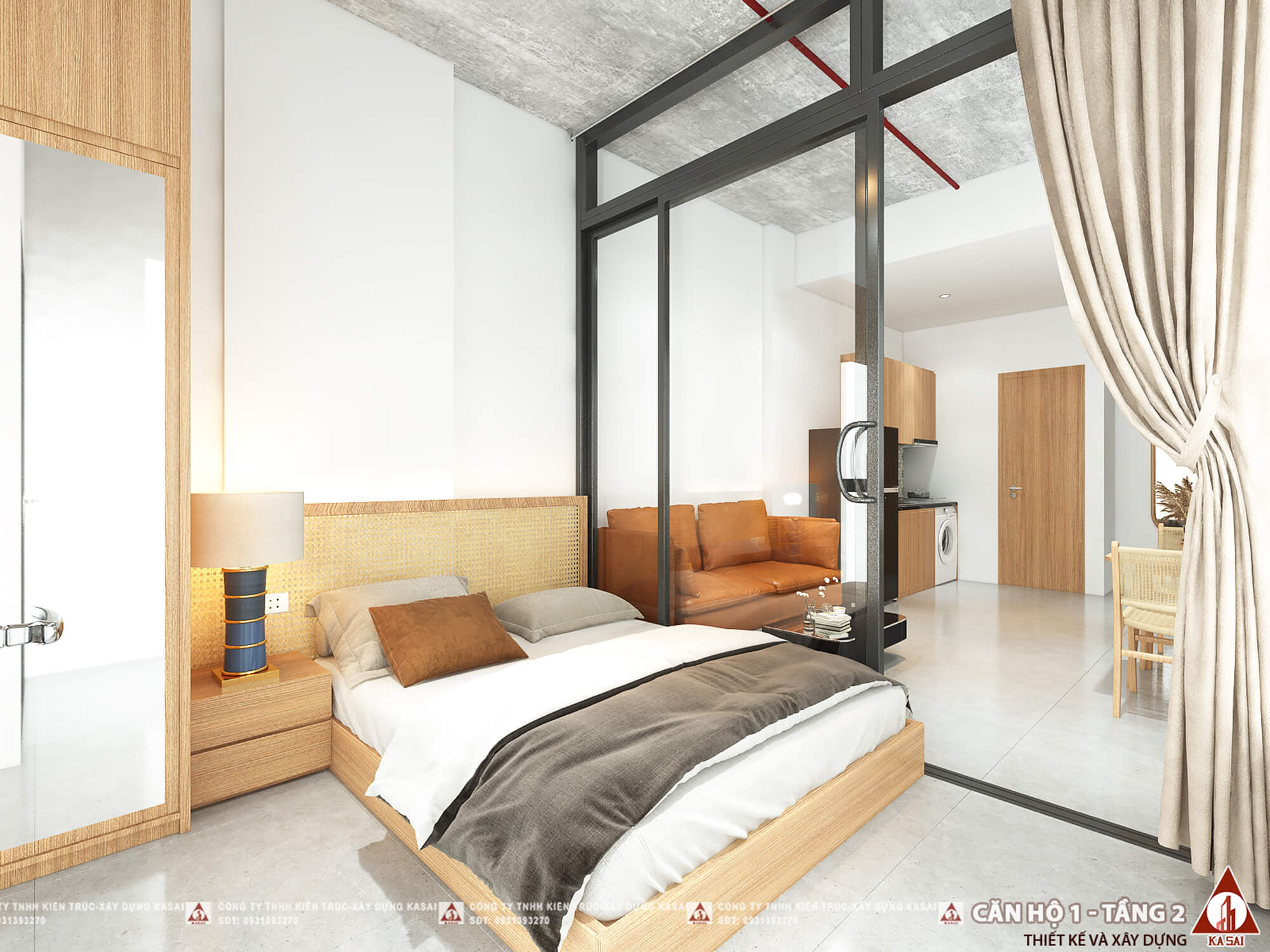 Căn hộ 1 tầng 2 thiết kế căn hộ cho thuê Đà Nẵng