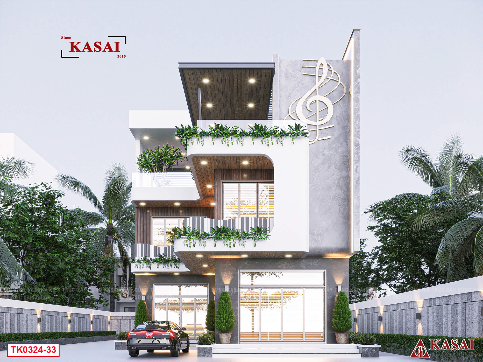 Mẫu thiết kế biệt thự 3 tầng