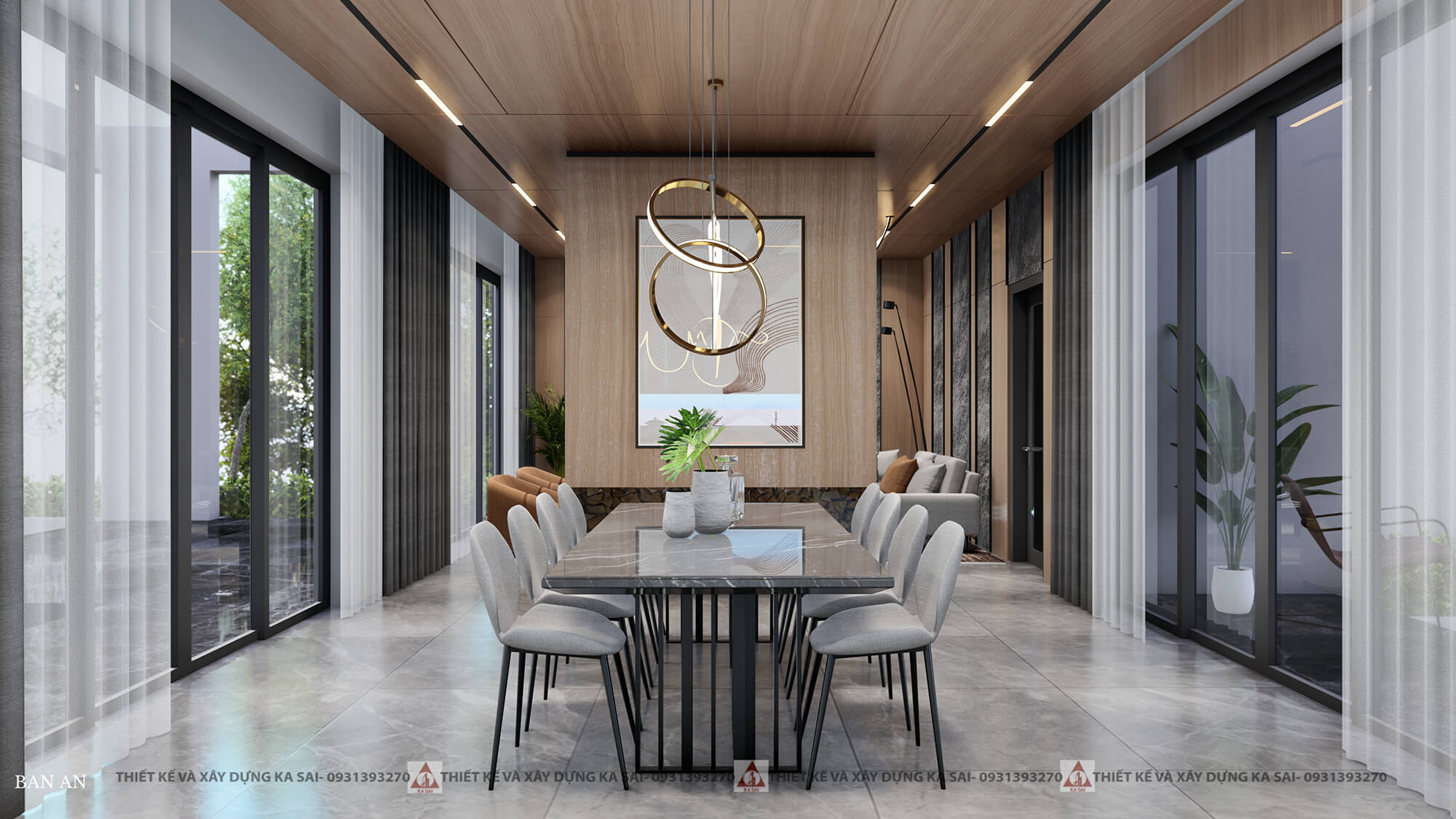 Phòng bếp mẫu thiết kế nhà Hòa Vang Villa