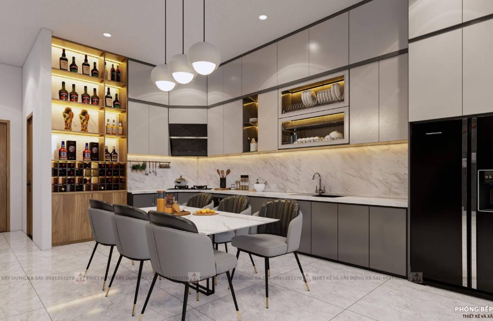Phòng bếp mẫu thiết kế villa