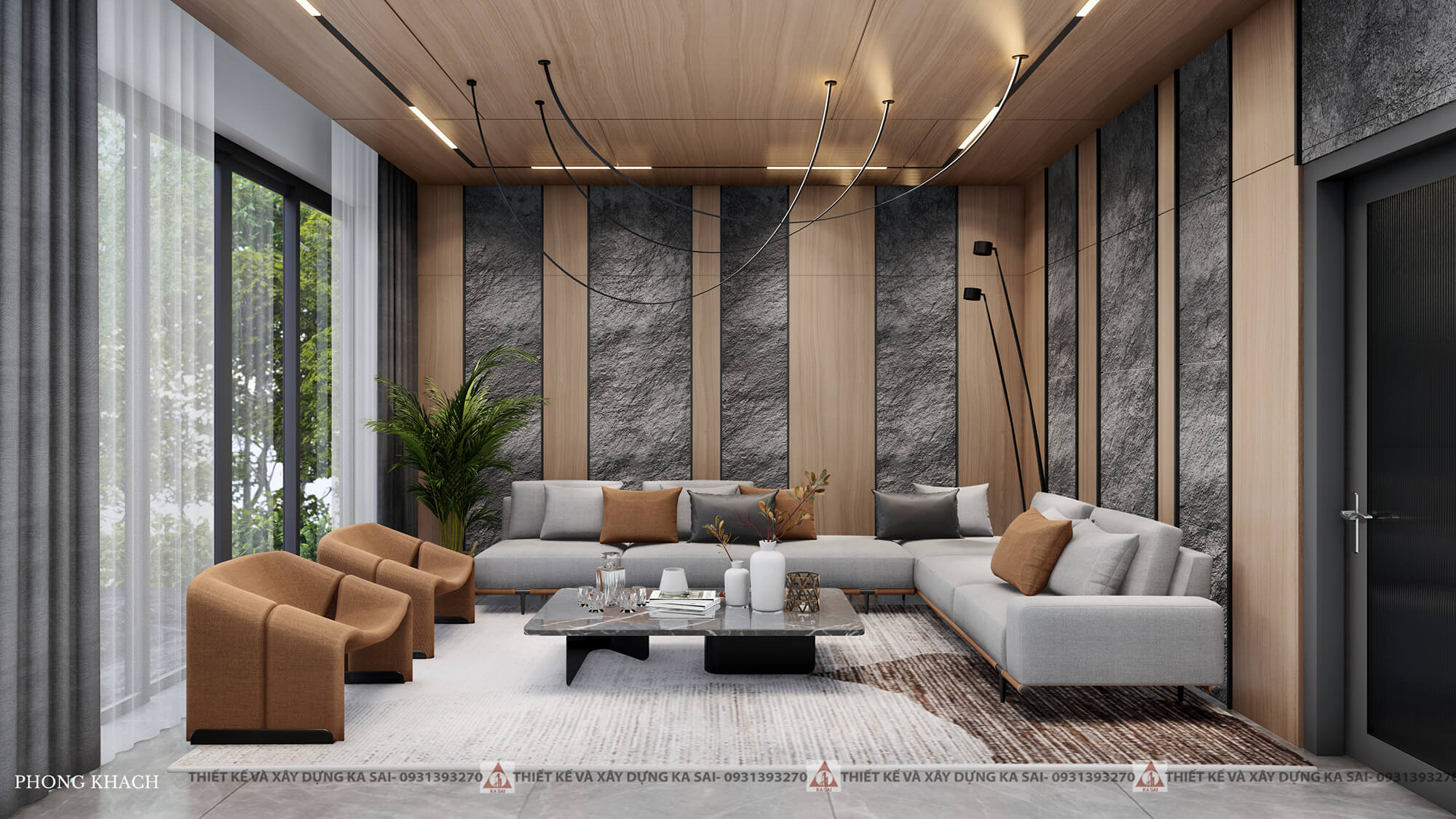 Phòng khách mẫu thiết kế nhà Hòa Vang Villa