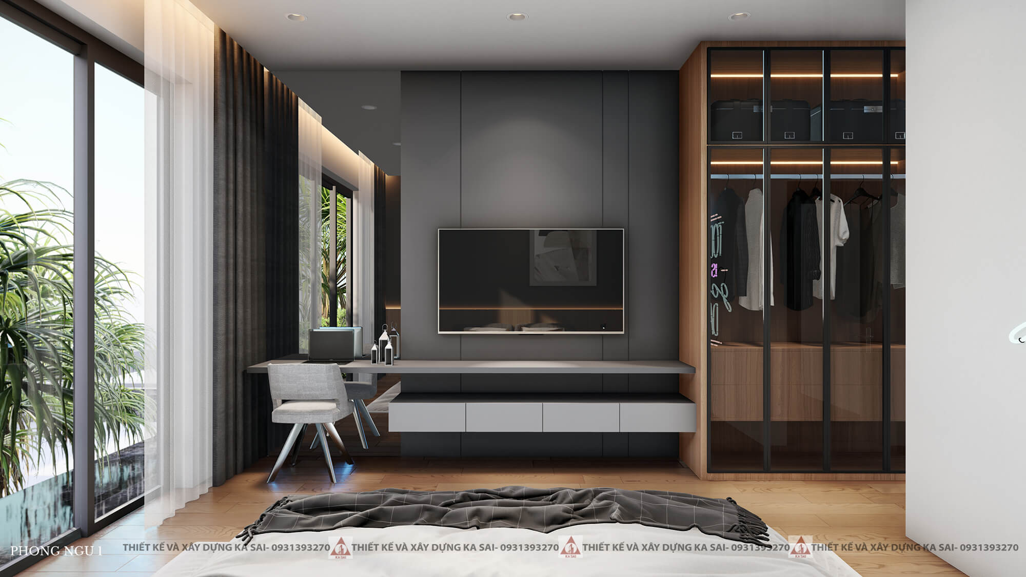 Phòng ngủ 1 mẫu thiết kế nhà Hòa Vang Villa