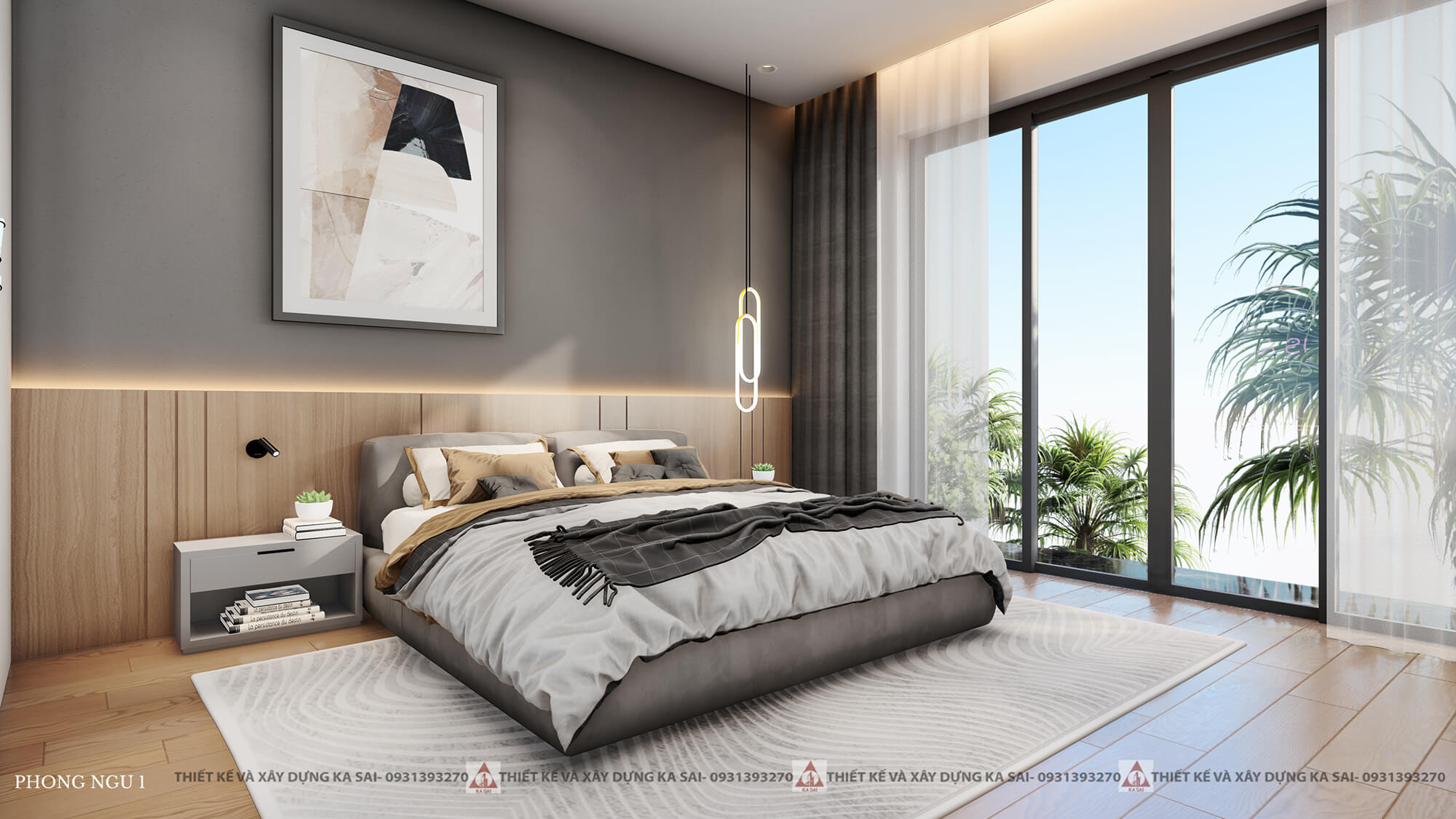 Phòng ngủ 1 mẫu thiết kế nhà Hòa Vang Villa