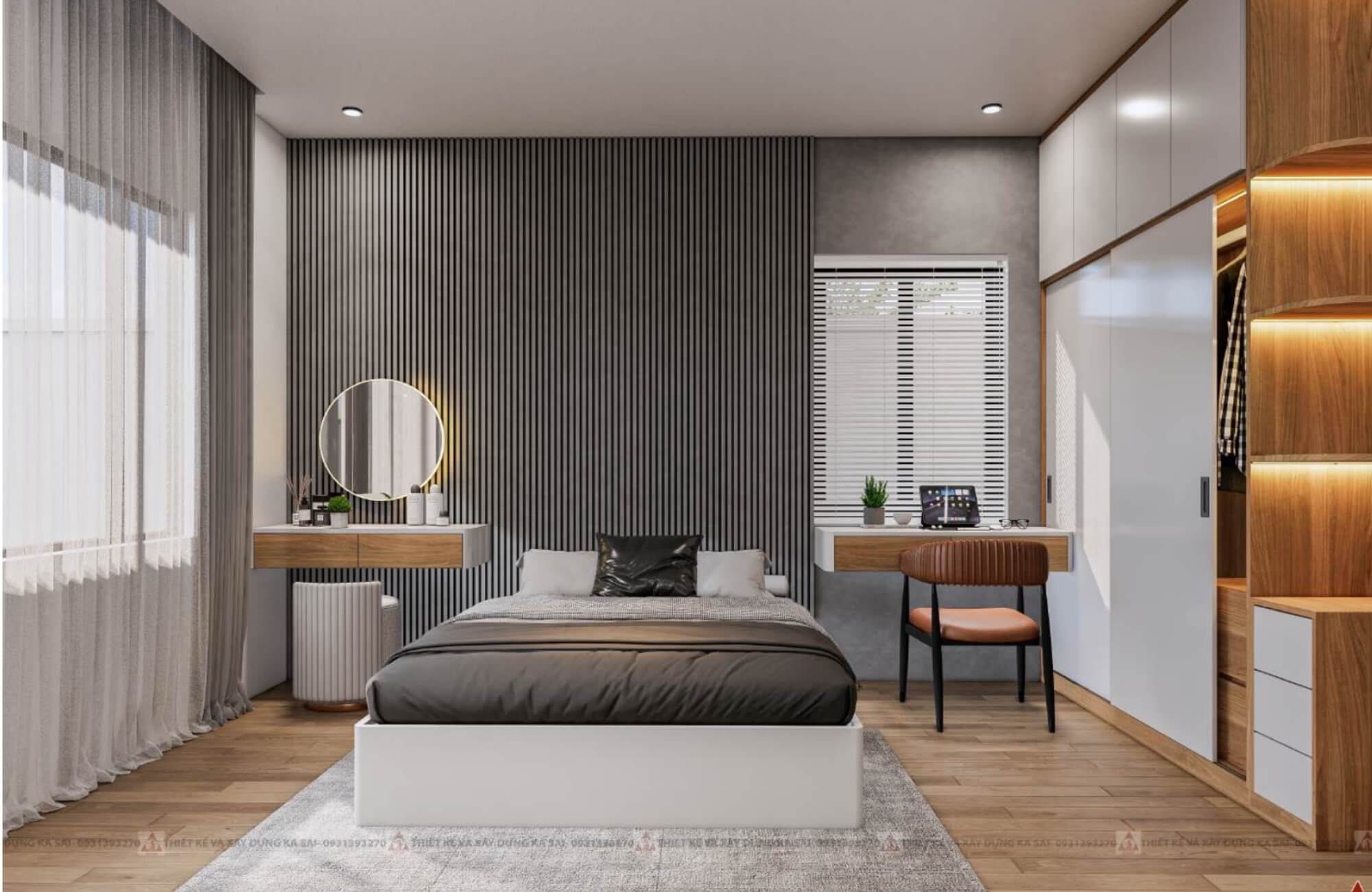 Phòng ngủ 1 mẫu thiết kế nhà quận Liên Chiểu 8x10