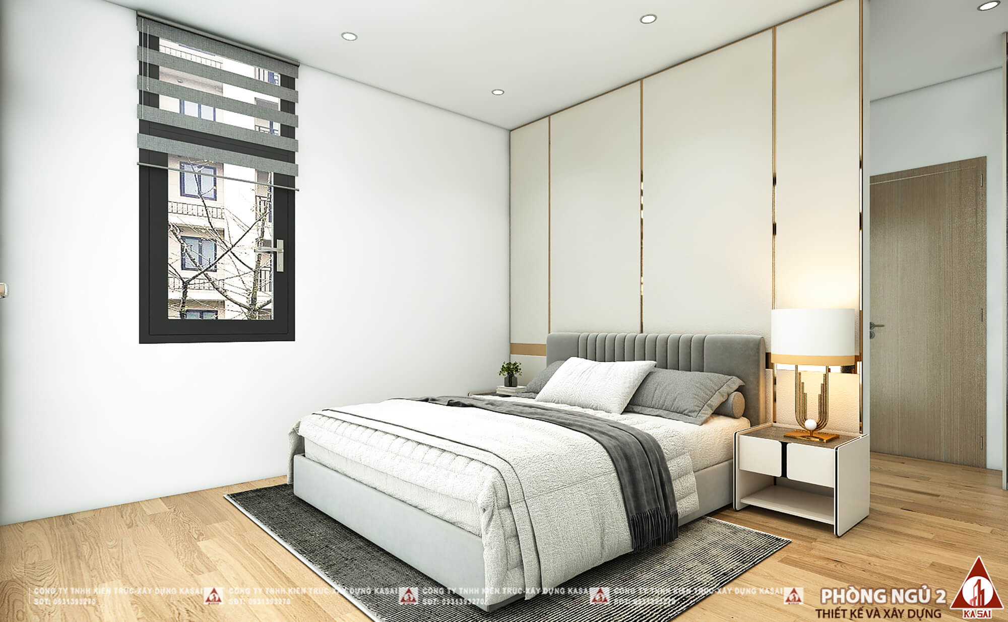 Phòng ngủ 2 thiết kế biệt thự tại Đà Nẵng 3 tầng