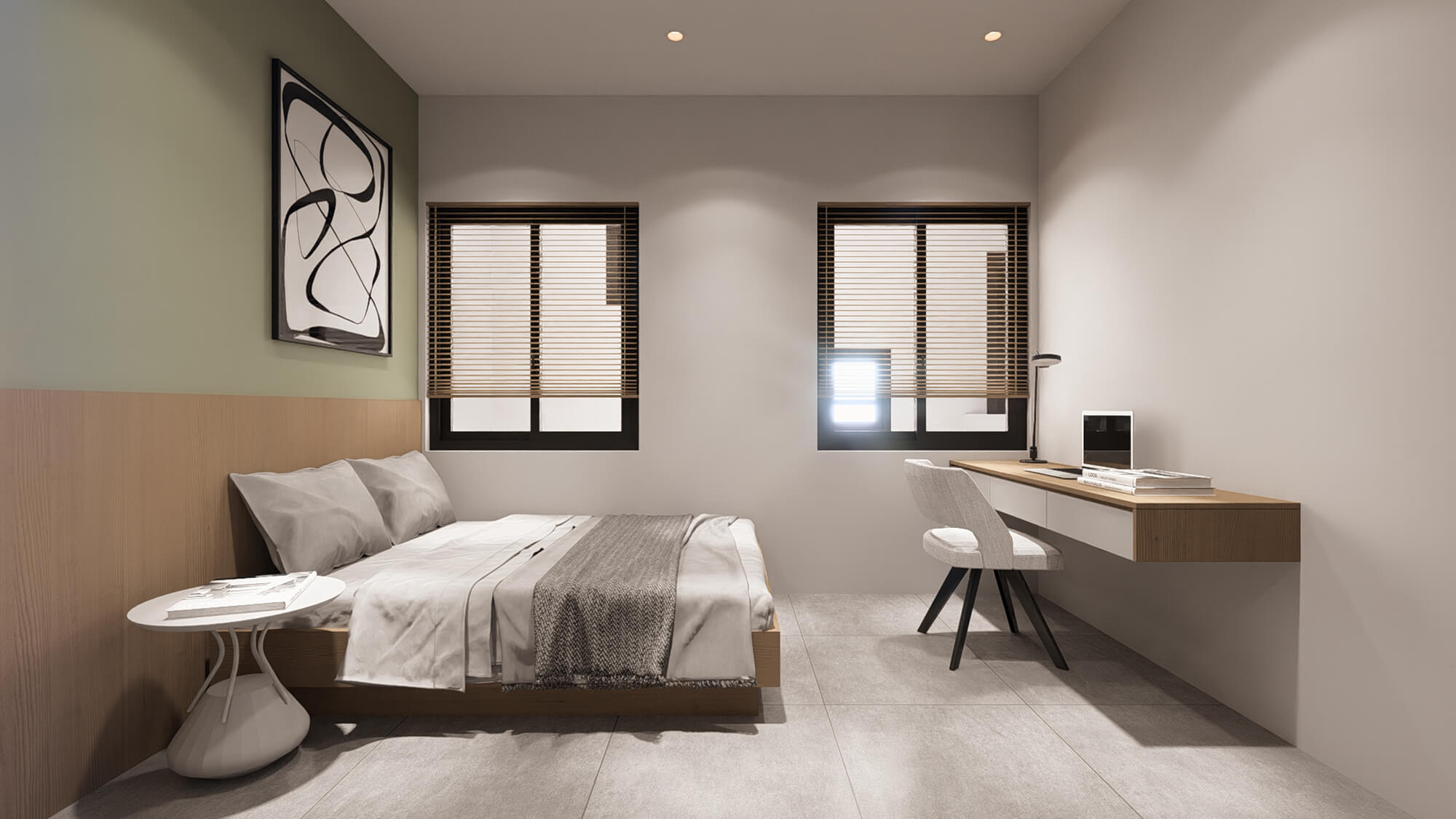 Phòng ngủ thiết kế căn hộ cho thuê 5 tầng